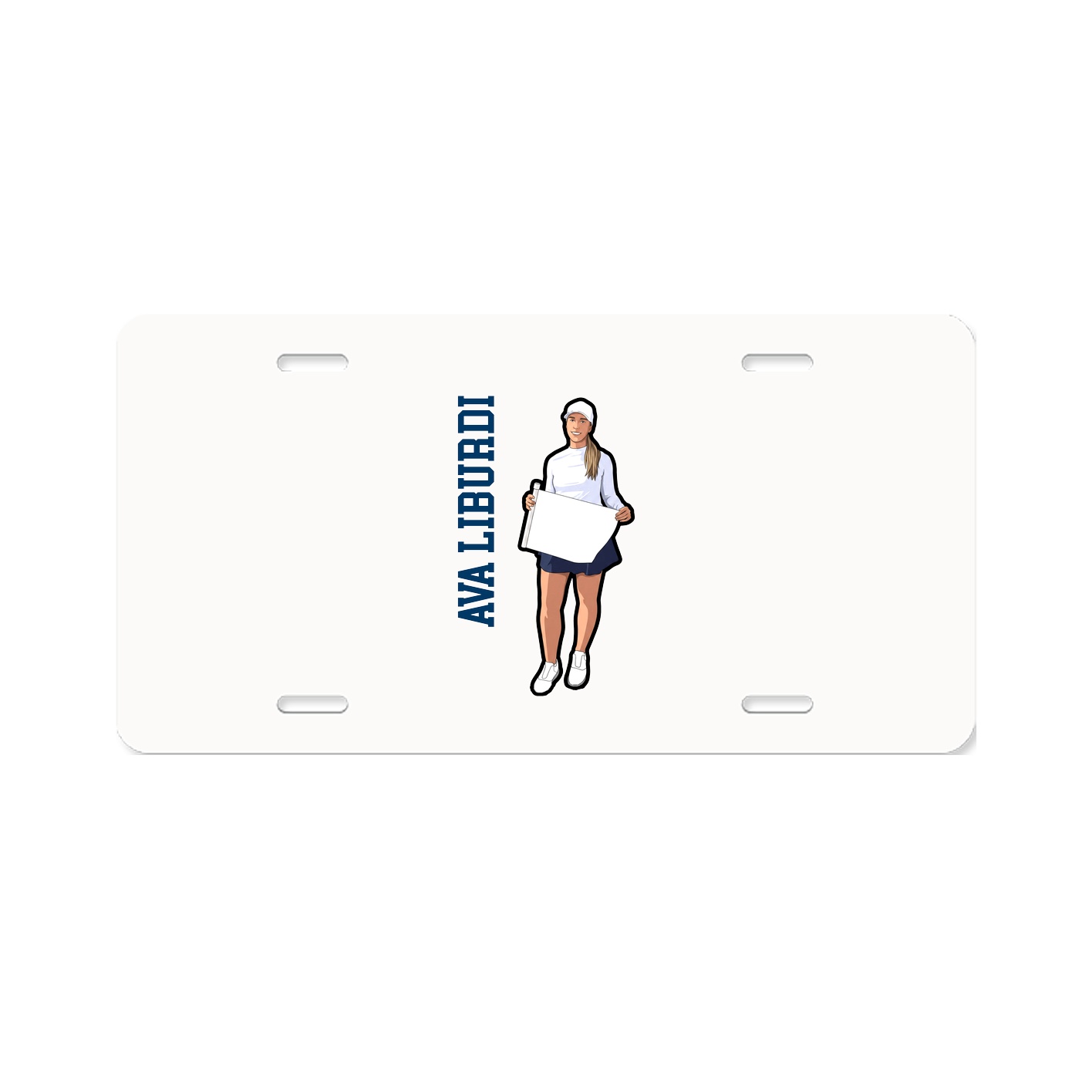 License Plate — Name Vertical in Classic