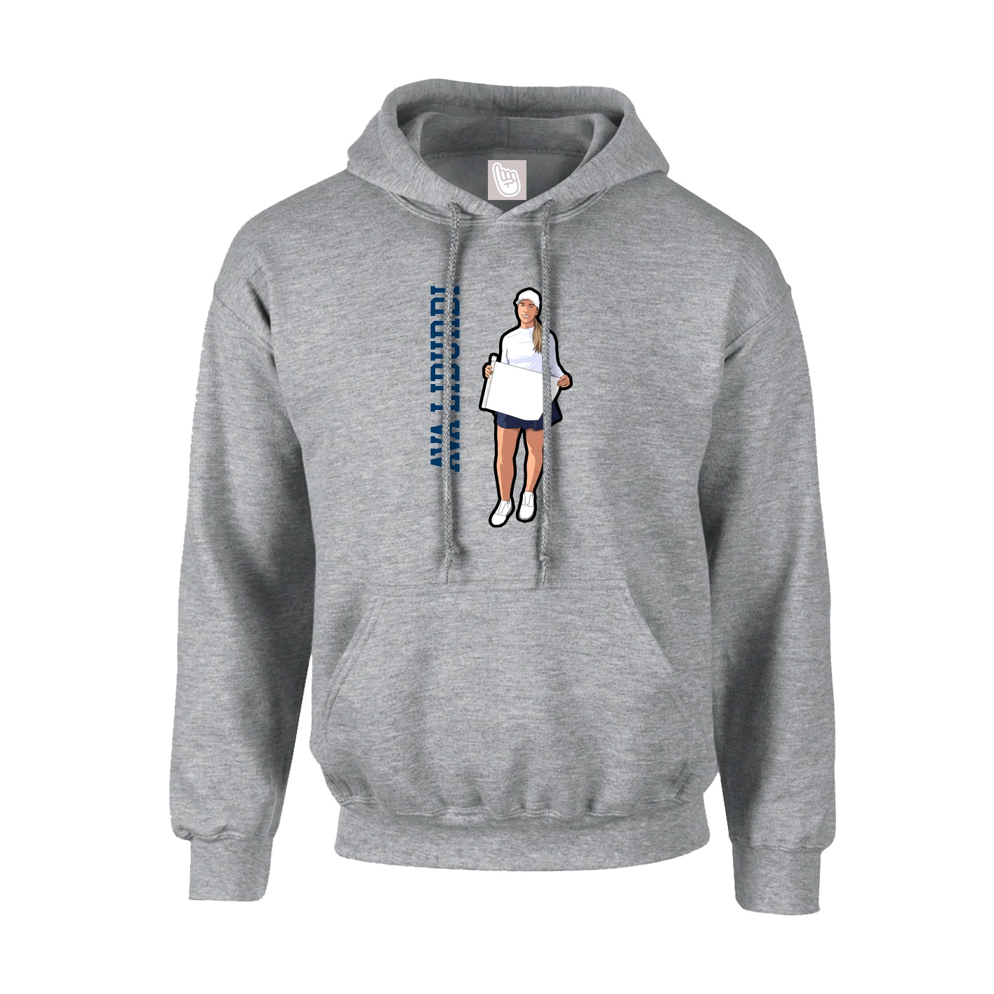 Hoodie — Name Vertical in Grey