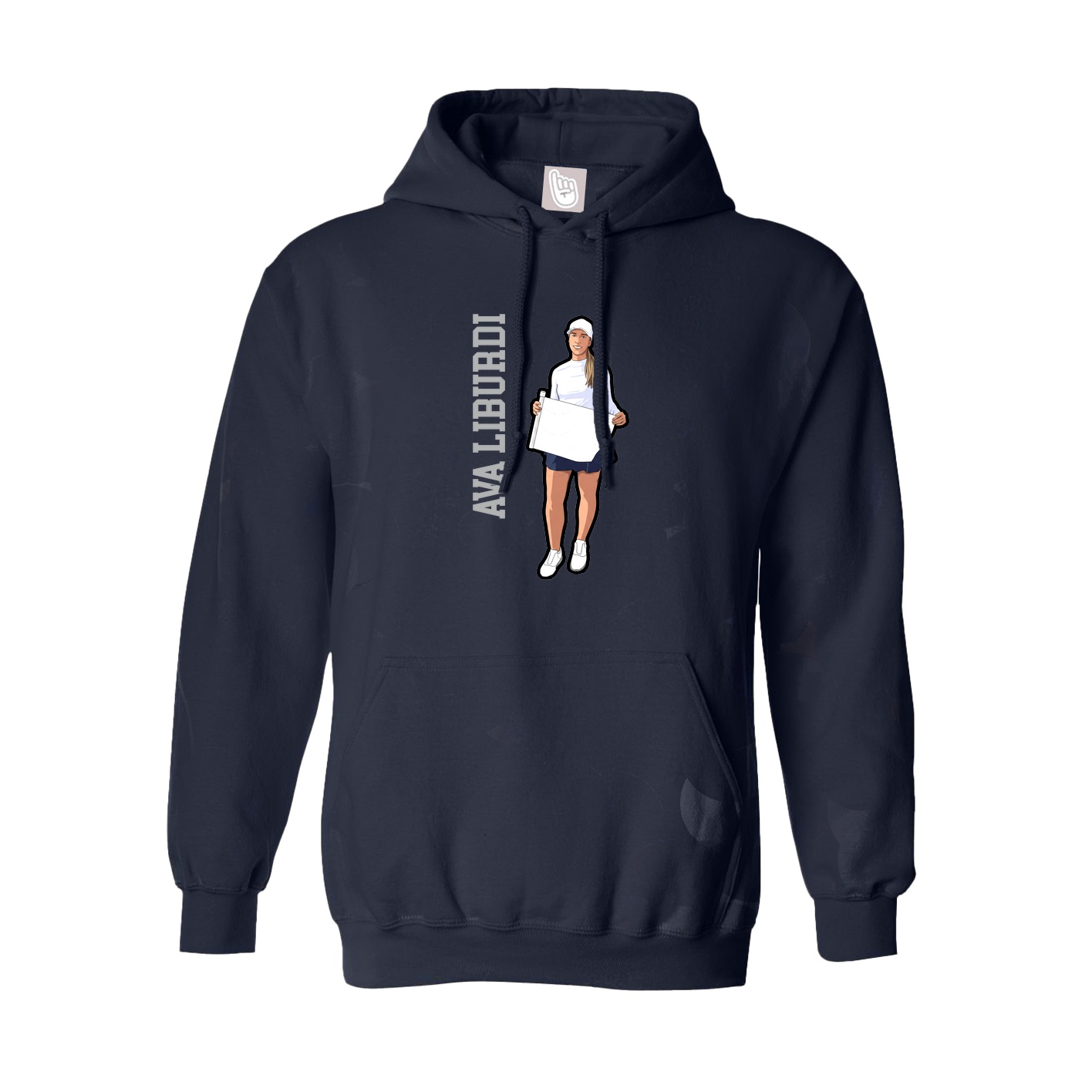 Youth Hoodie — Name Vertical in Navy