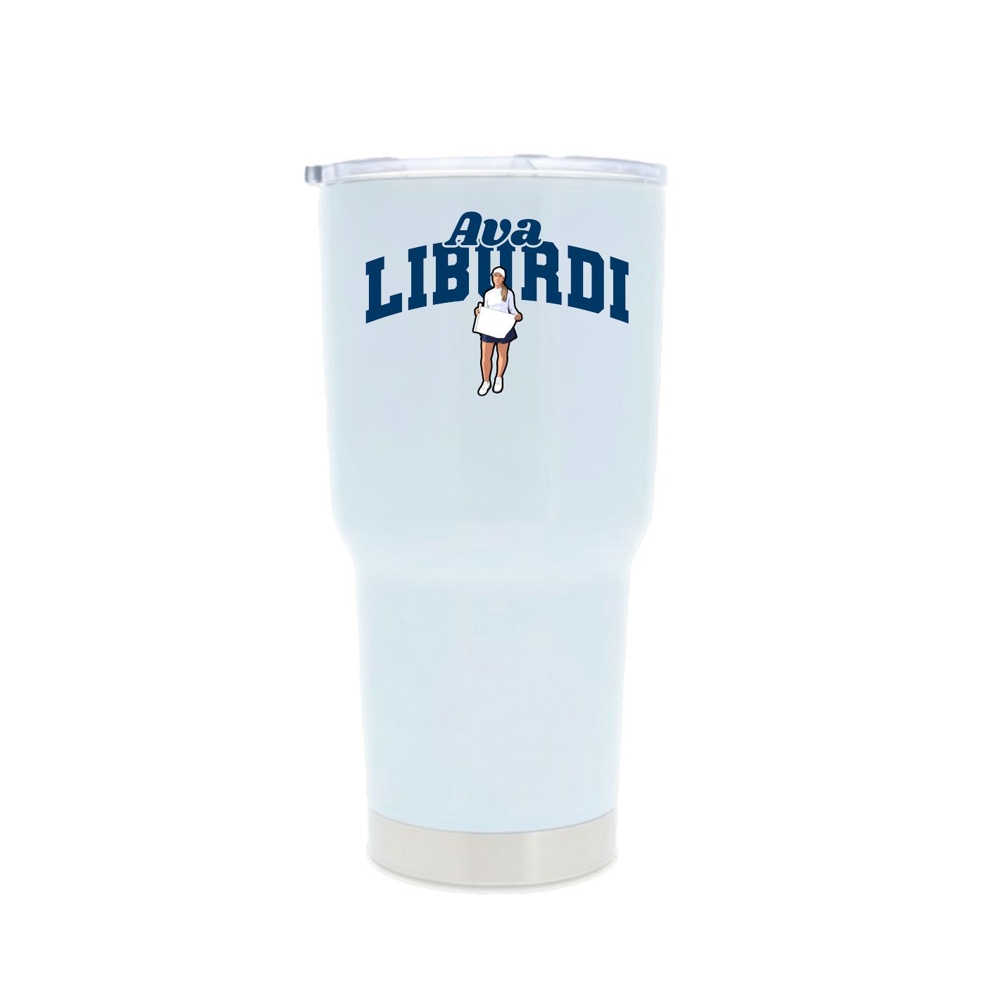 30oz Stainless Steel Tumbler — Signature Arch in White