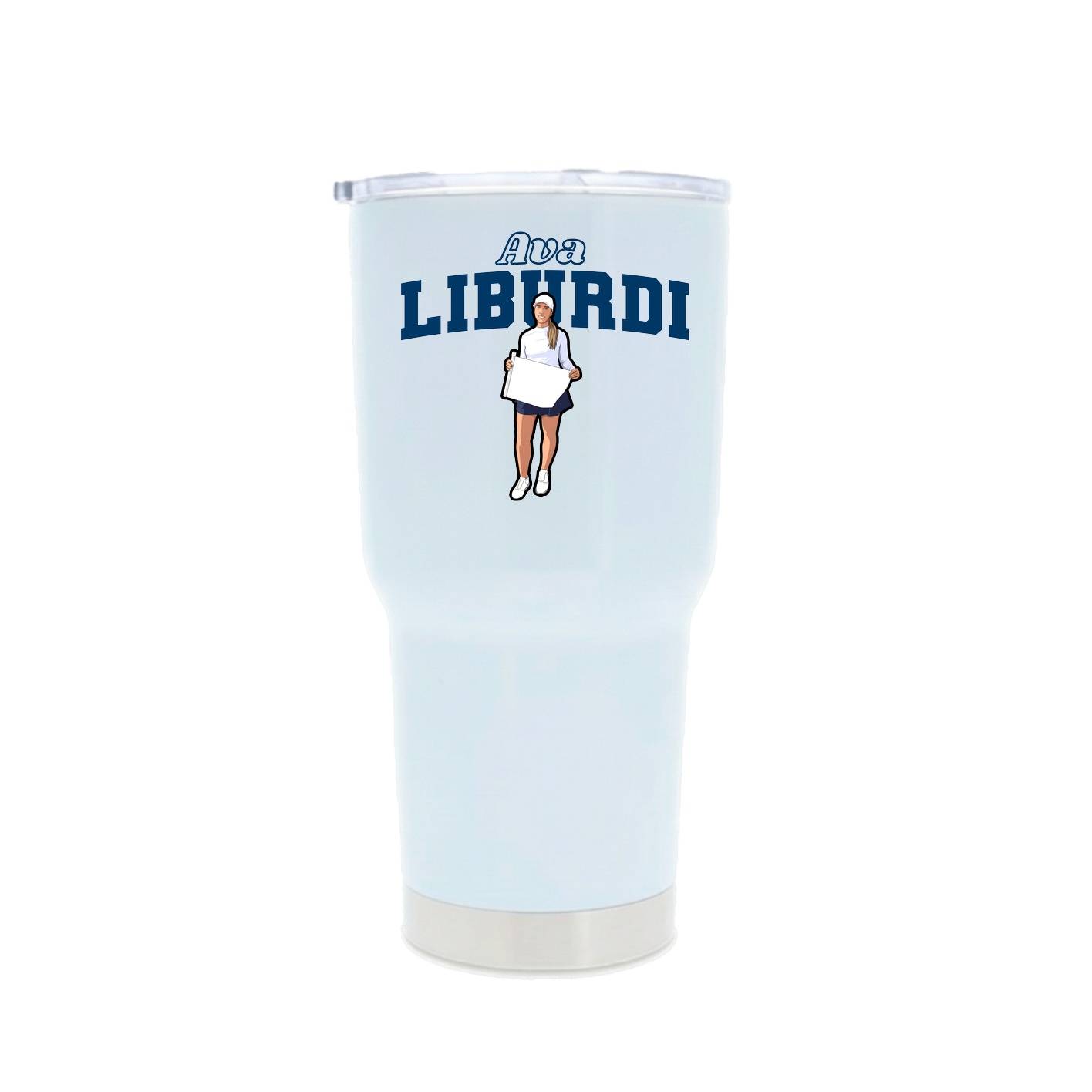 30oz Stainless Steel Tumbler — Name Arch in White
