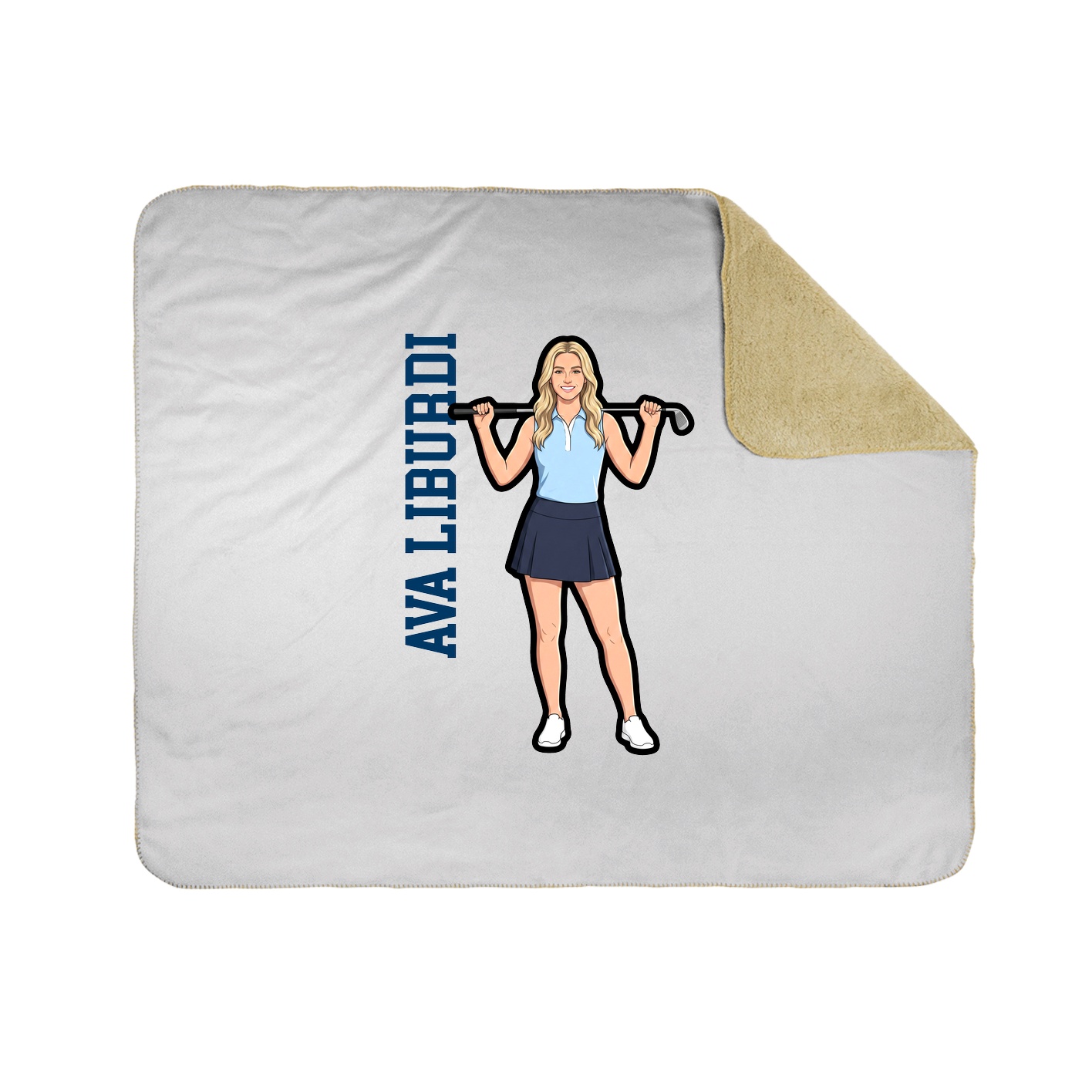 Throw Blanket — Name Vertical in White