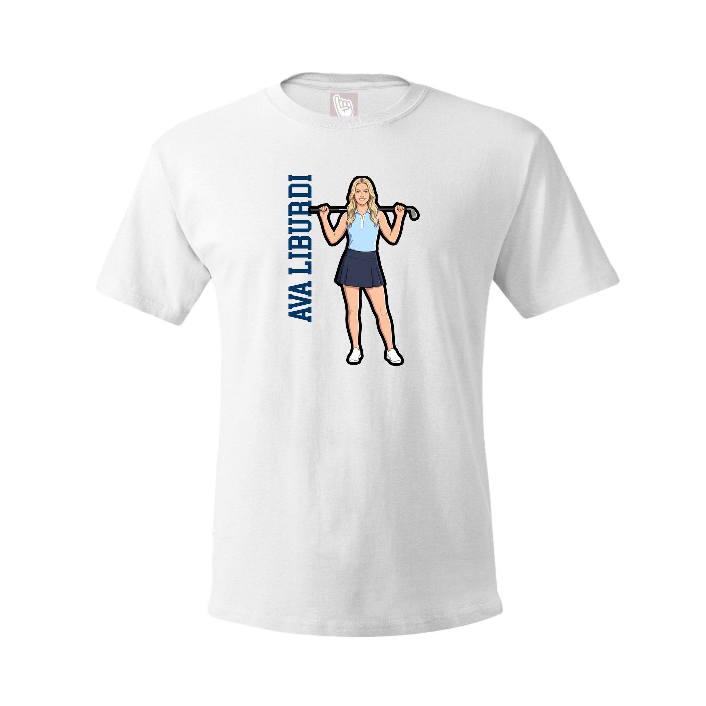 Tee — Name Vertical in White