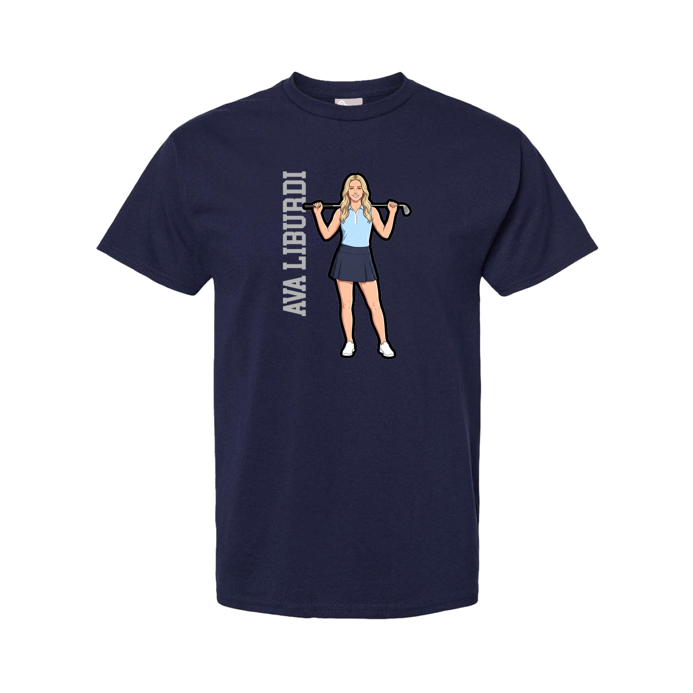 Youth Tee — Name Vertical in Navy