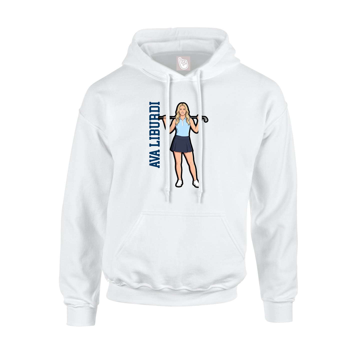 Youth Hoodie — Name Vertical in White