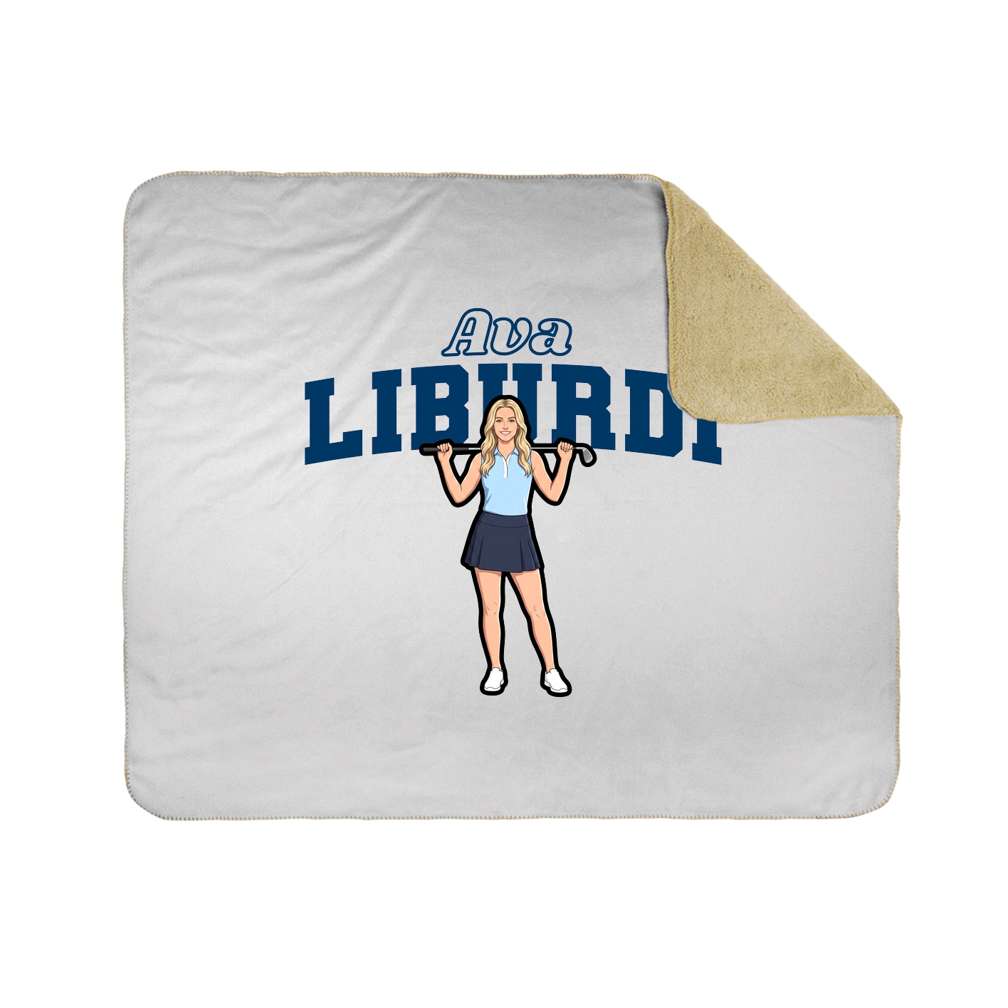 Throw Blanket — Name Arch in White