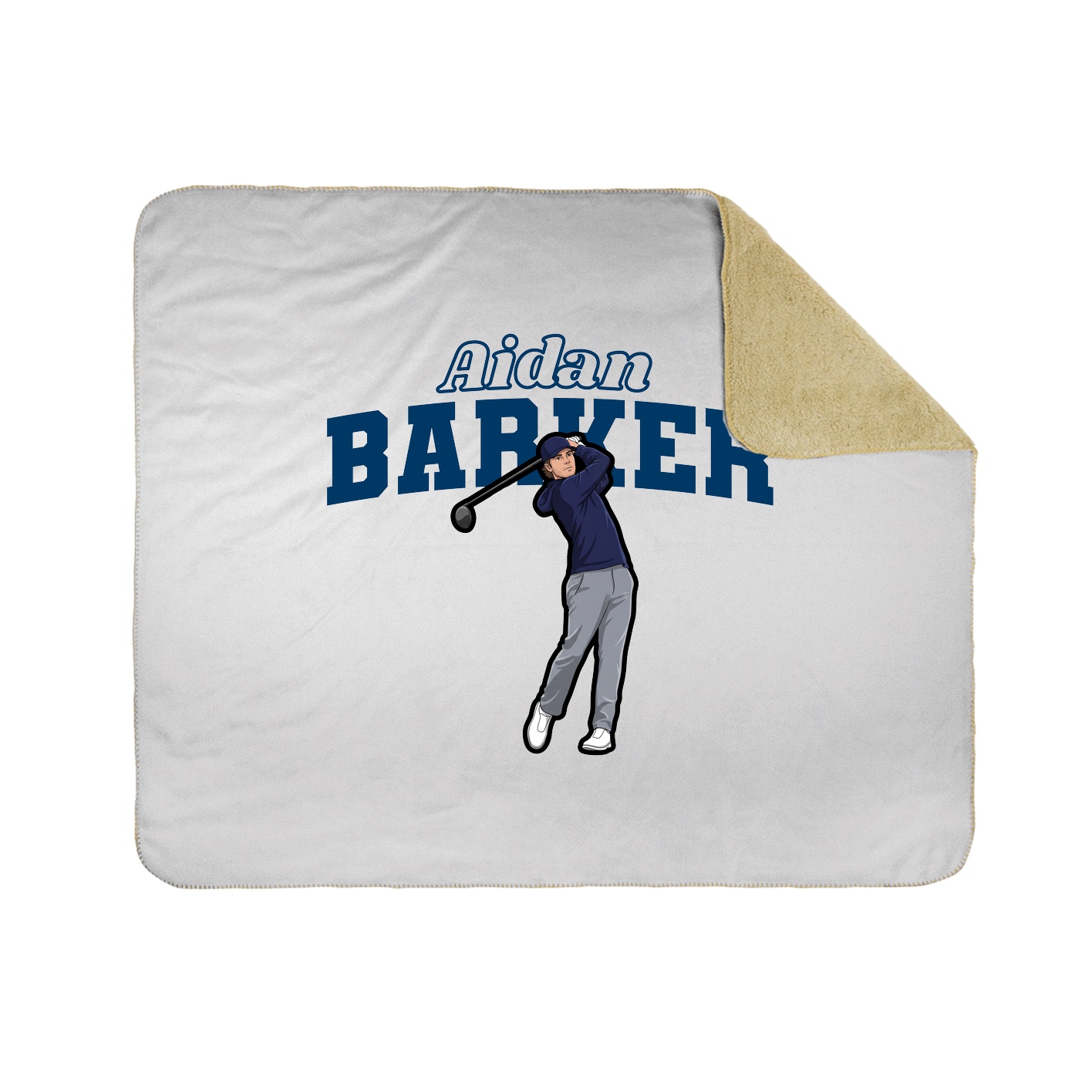 Throw Blanket — Name Arch in White