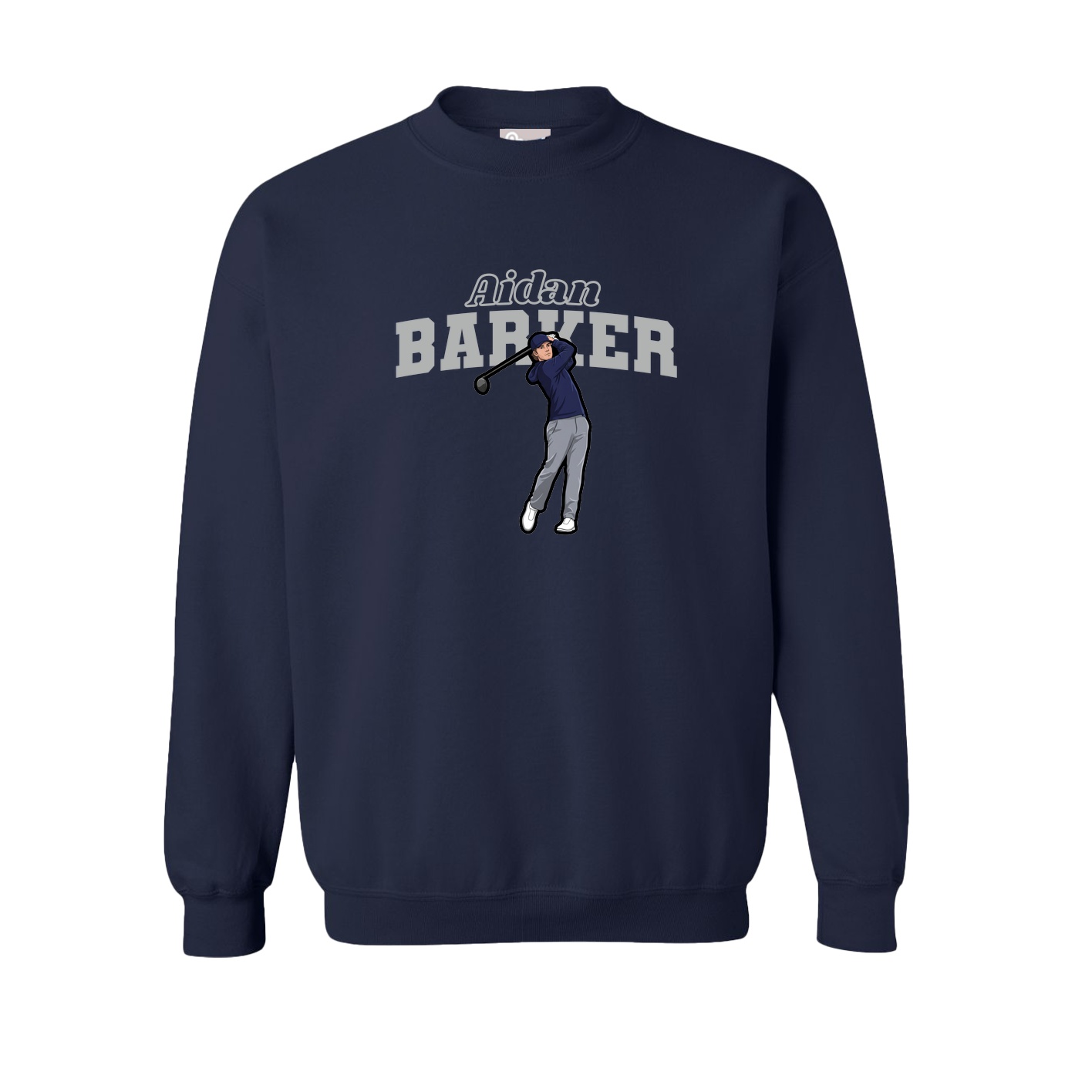 Fleece Crew — Name Arch in Navy