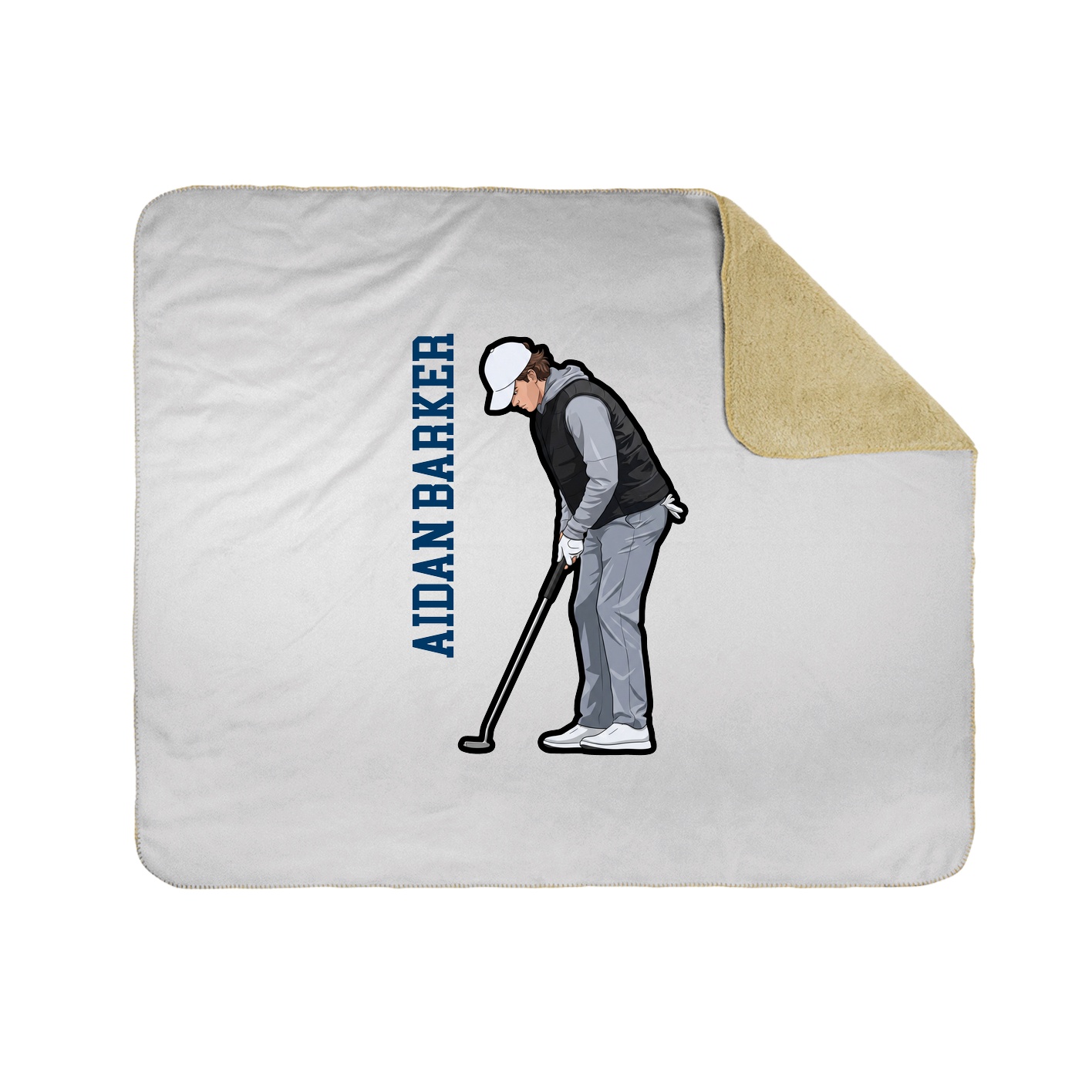 Throw Blanket — Name Vertical in White