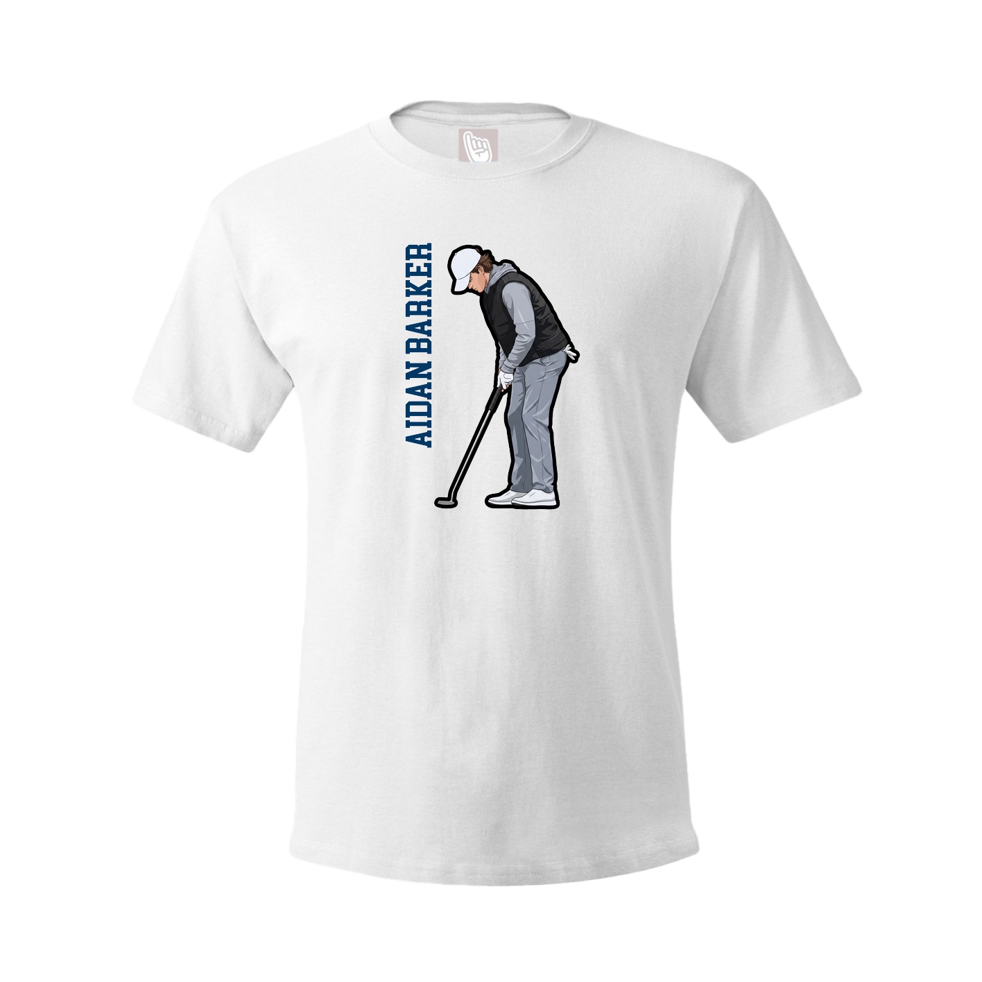 Youth Tee — Name Vertical in White