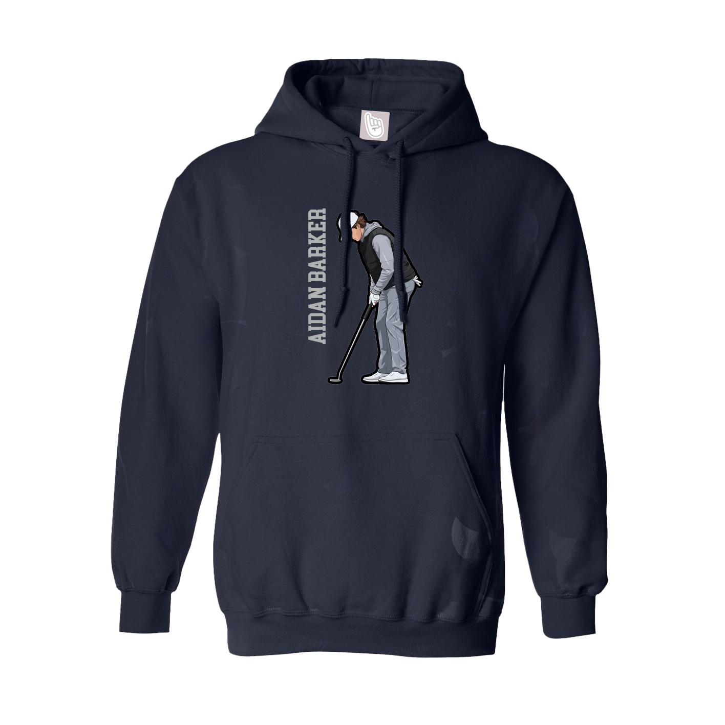 Youth Hoodie — Name Vertical in Navy