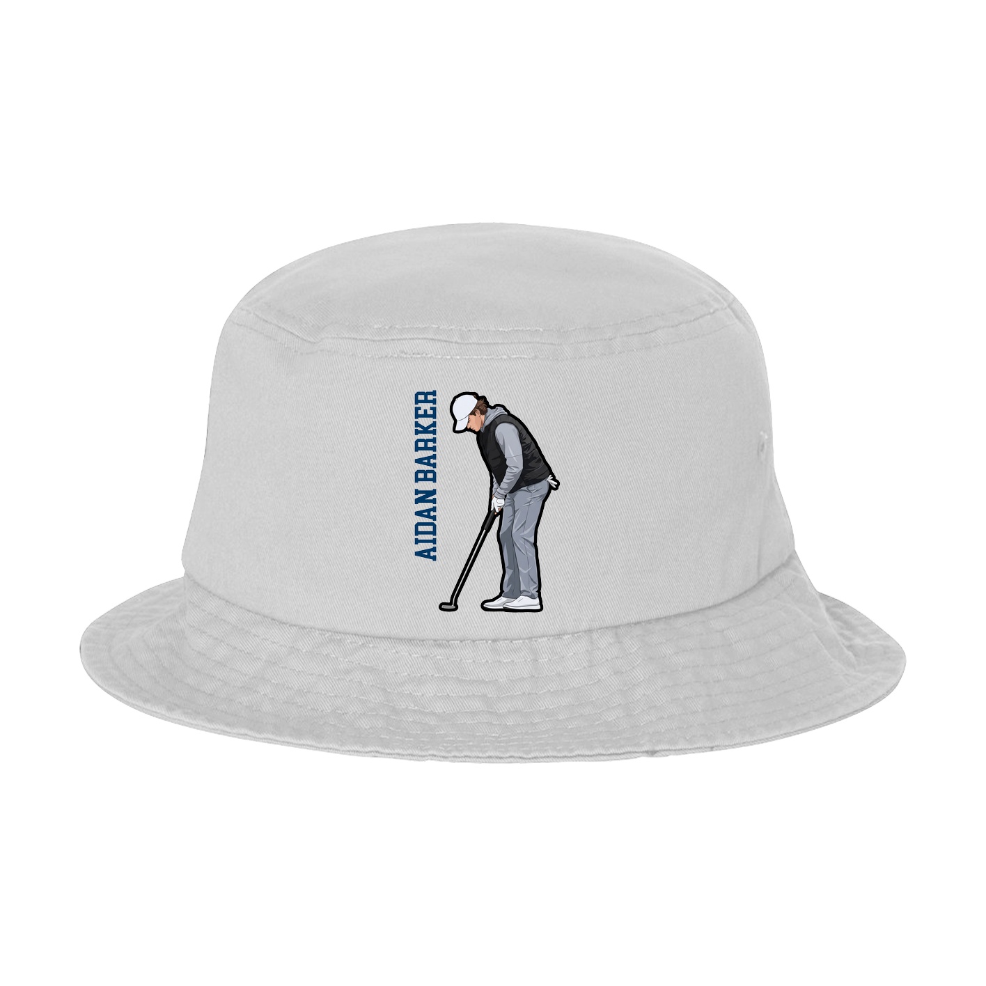 Bucket Cap — Name Vertical in White