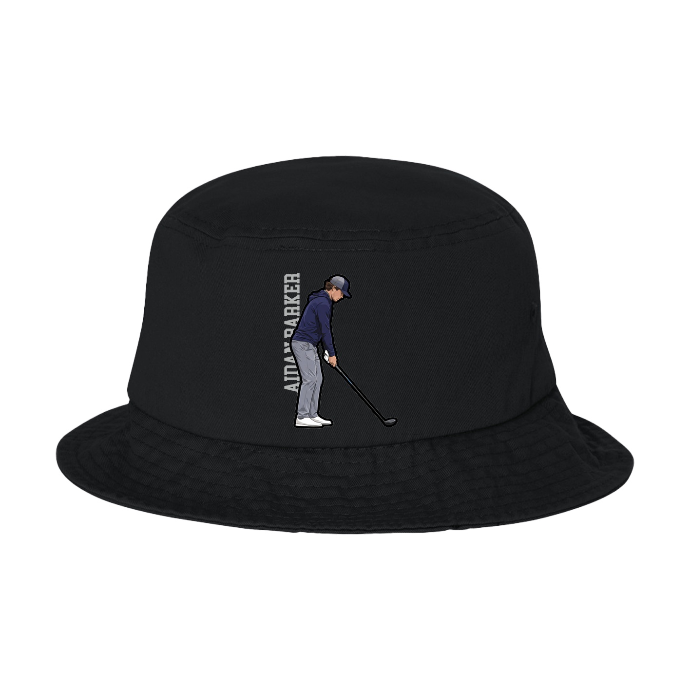 Bucket Cap — Name Vertical in Black