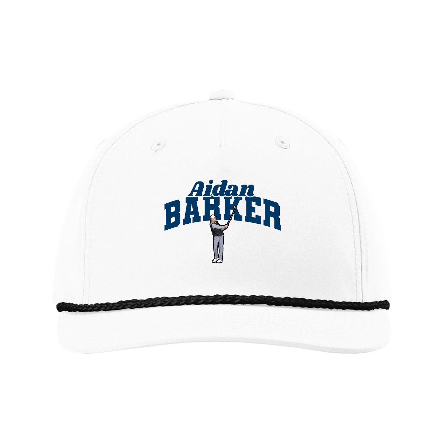 Five-Panel Classic Rope Cap — Signature Arch in White