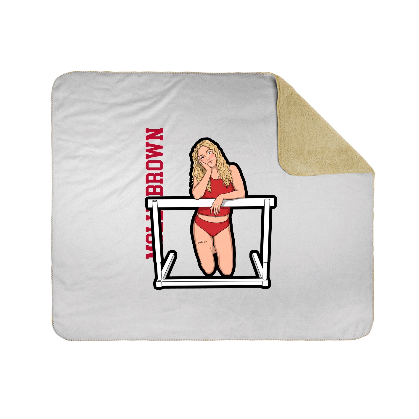 Throw Blanket — Name Vertical in White