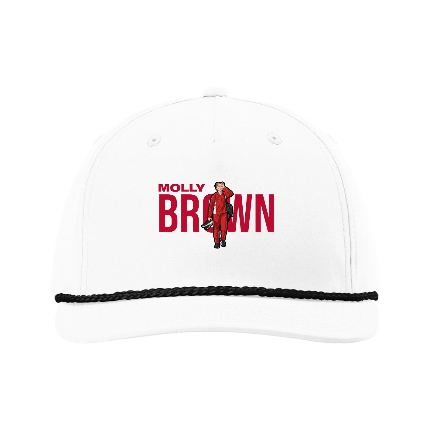 Five-Panel Classic Rope Cap — Player Name in White