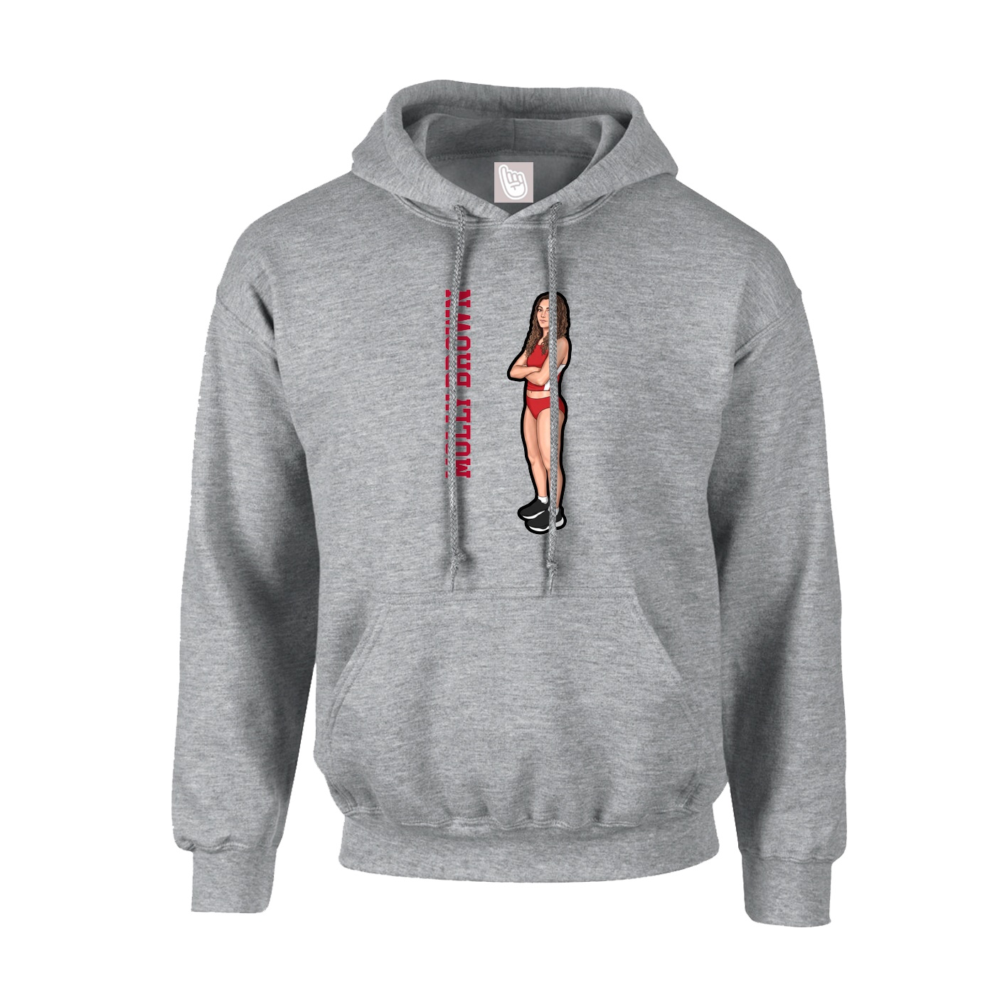 Hoodie — Name Vertical in Grey