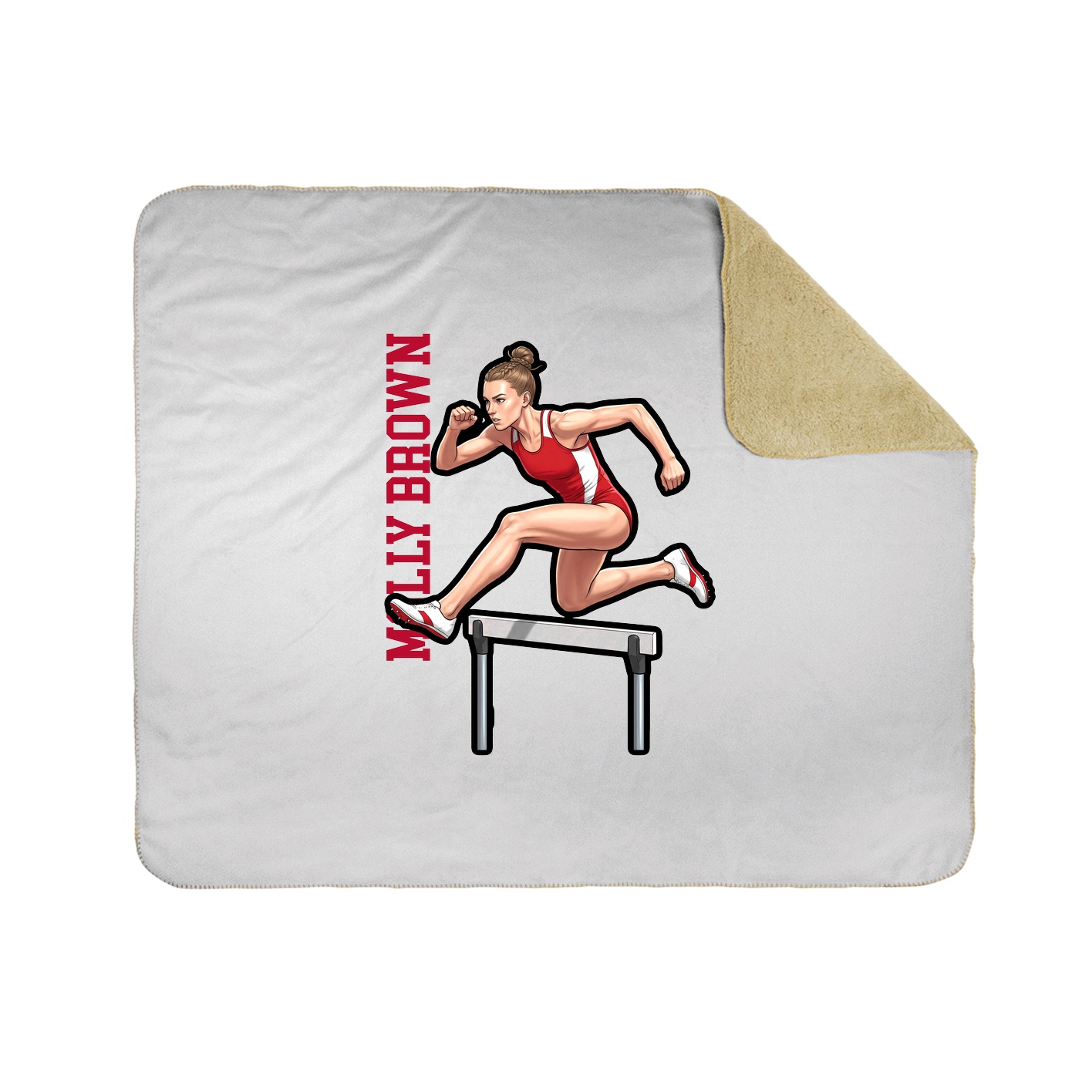 Throw Blanket — Name Vertical in White