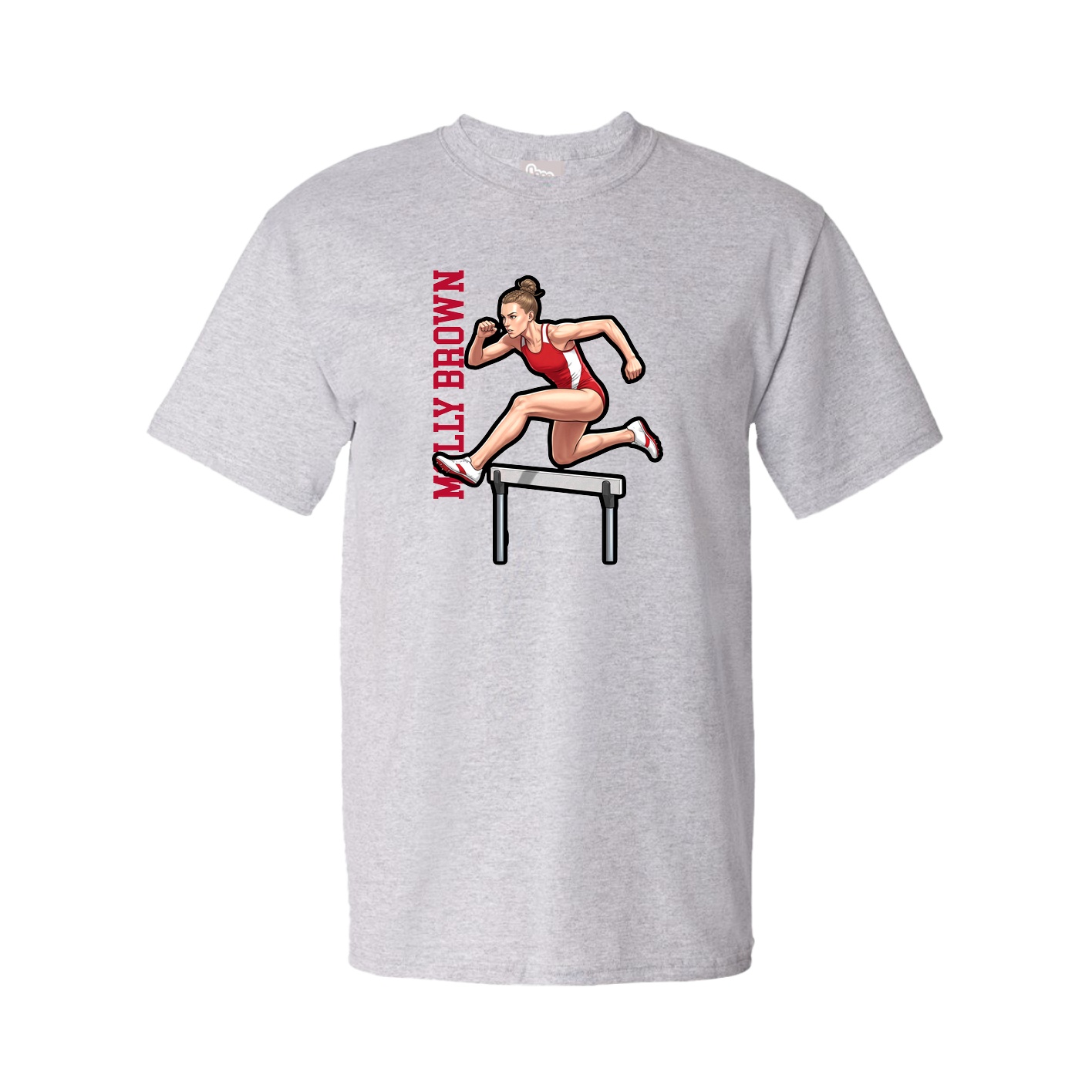 Tee — Name Vertical in Grey
