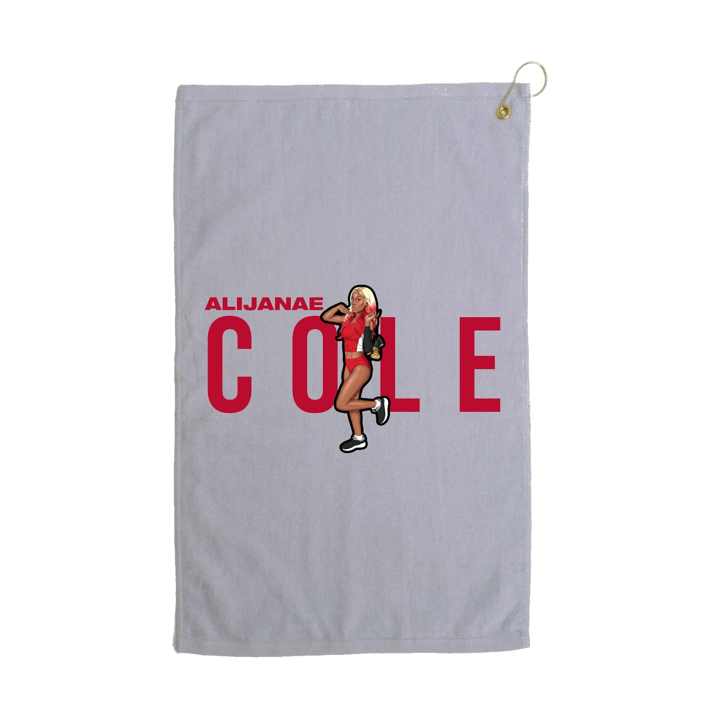 Golf Towel — Player Name in Grey