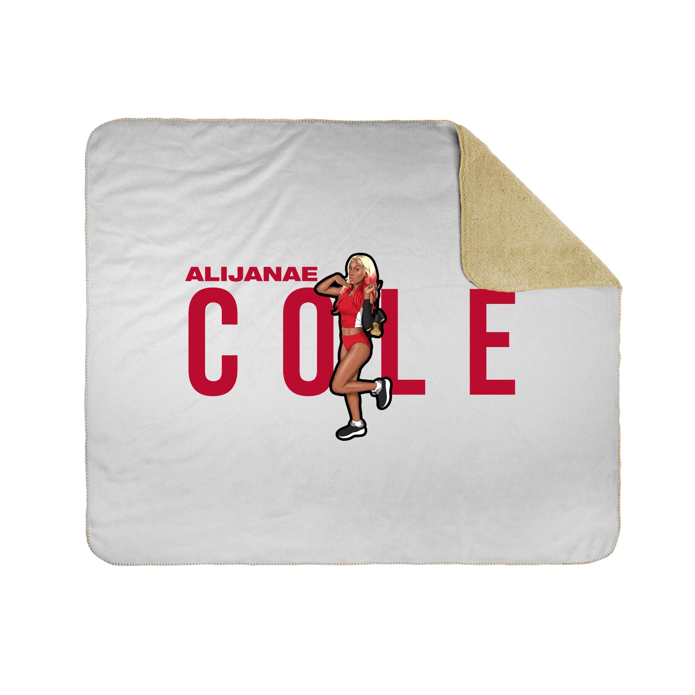 Throw Blanket — Player Name in White