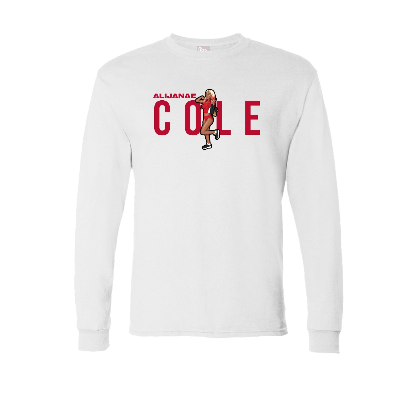 Long Sleeve Tee — Player Name in White