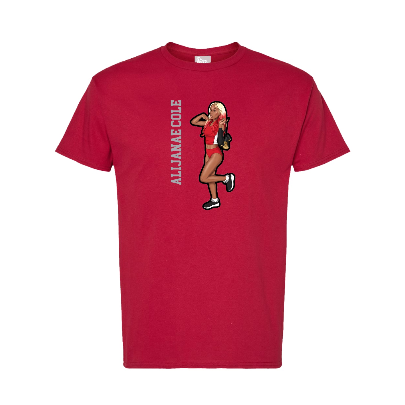 Tee — Name Vertical in Crimson