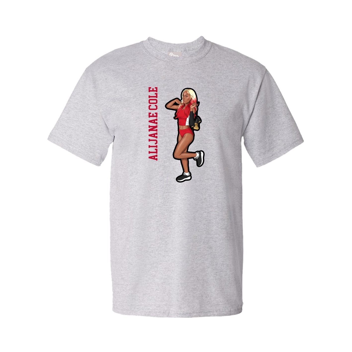 Tee — Name Vertical in Grey