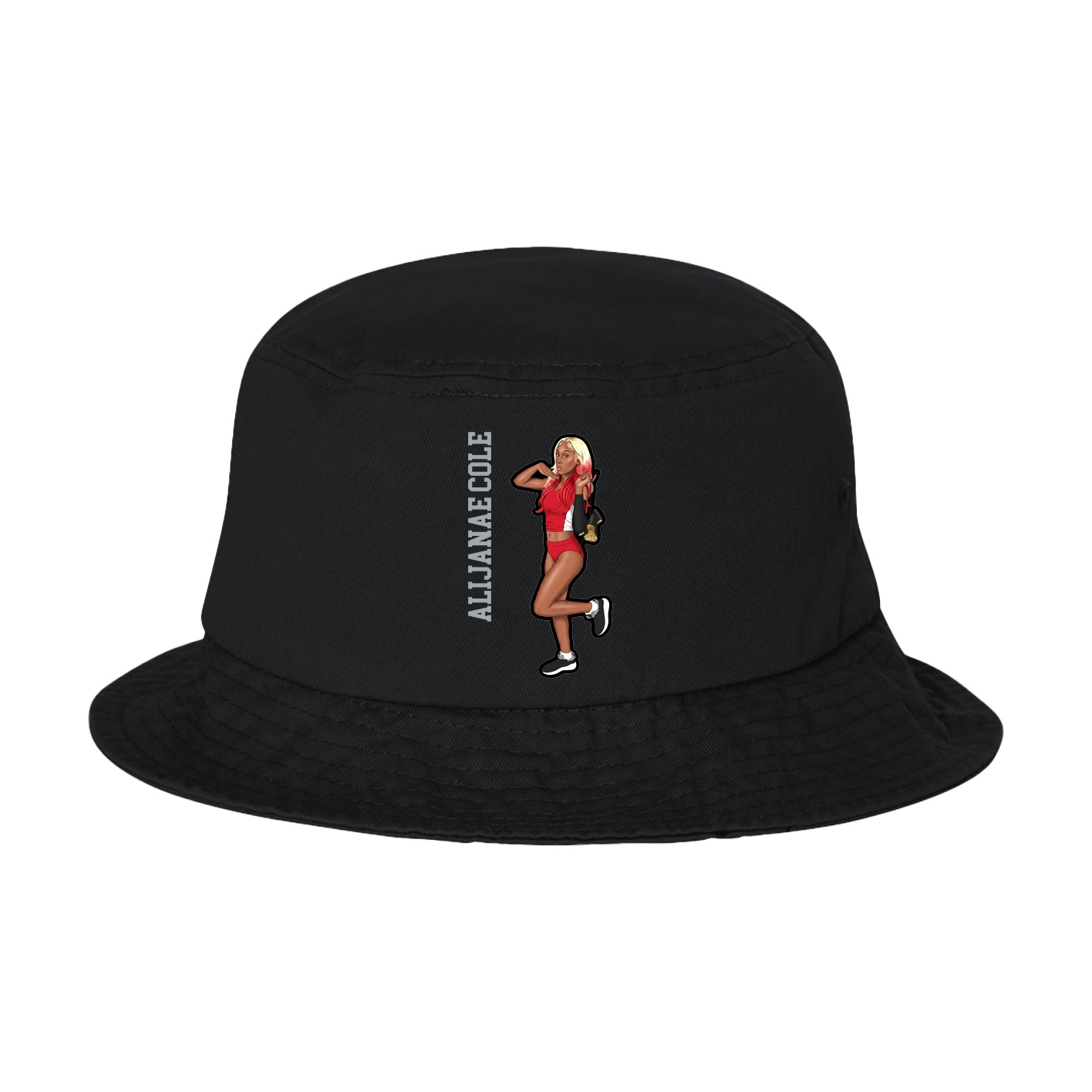 Bucket Cap — Name Vertical in Black