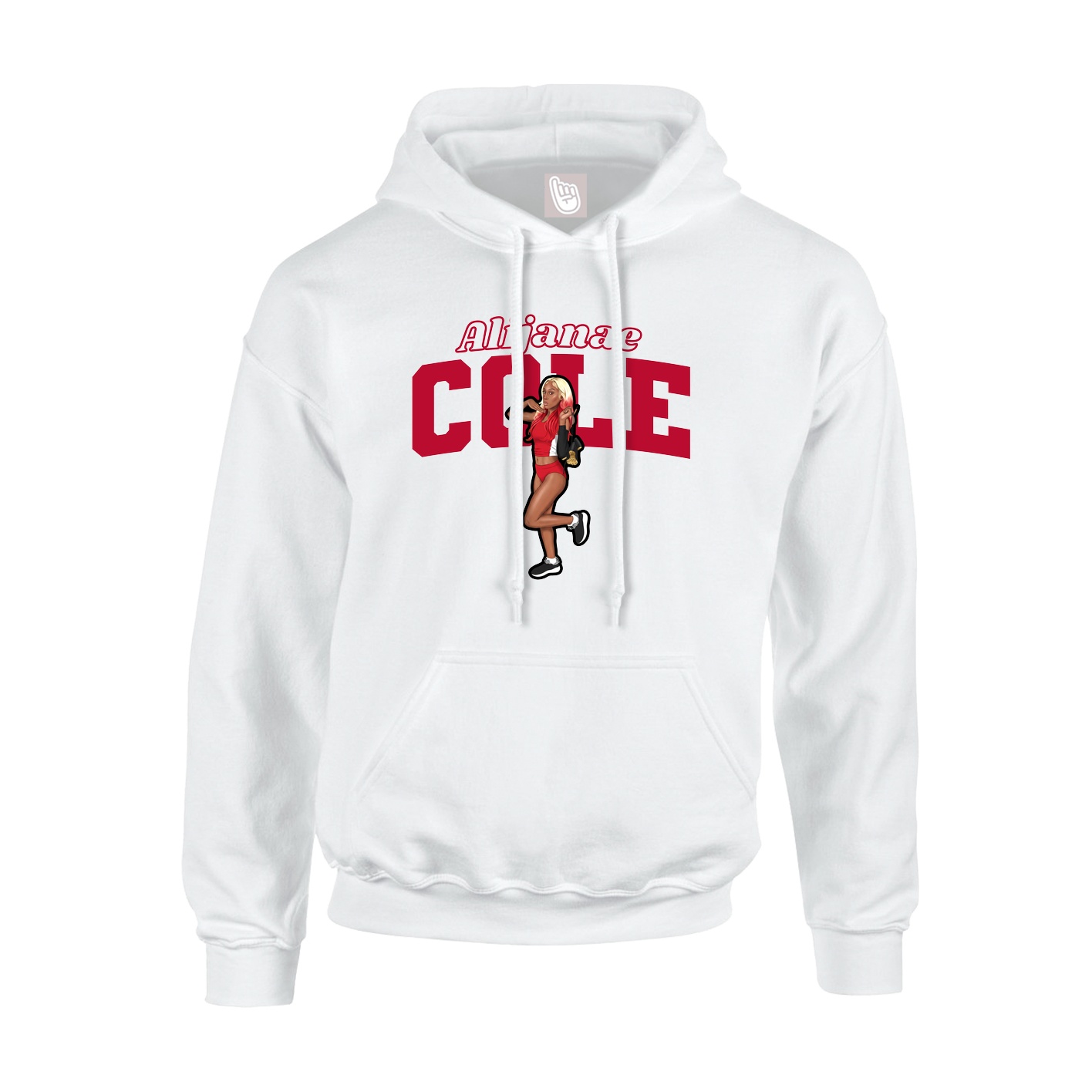 Hoodie — Name Arch in White