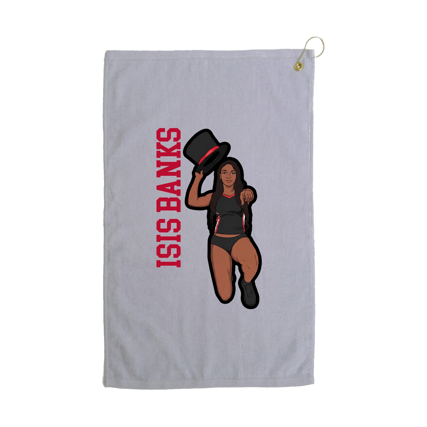 Golf Towel — Name Vertical in Grey