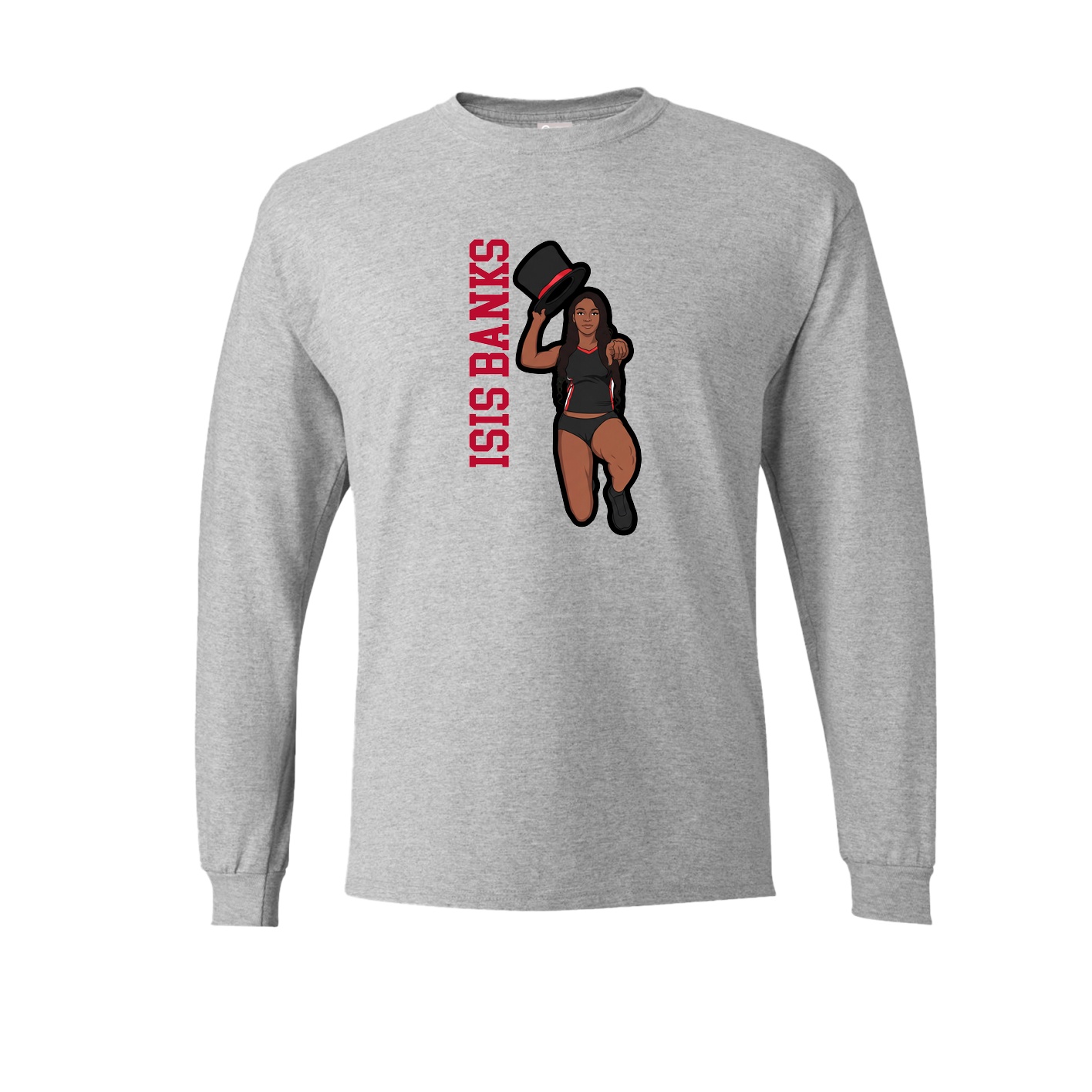 Long Sleeve Tee — Name Vertical in Grey