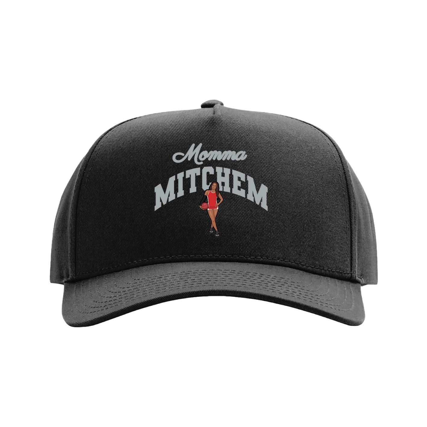 Full Fabric Five-Panel Champ Cap — Mothers Day Arch in Black