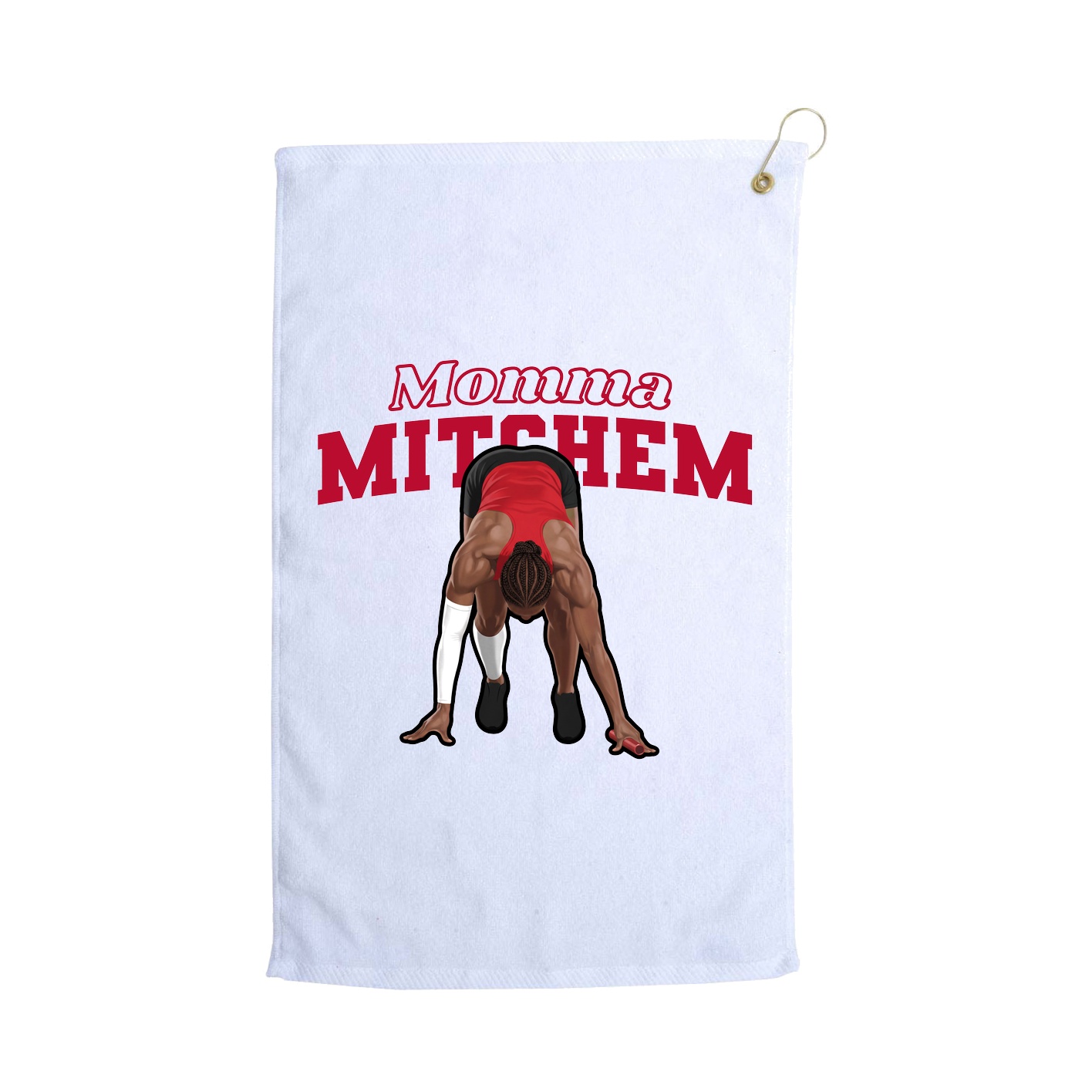 Golf Towel — Mothers Day Block in White