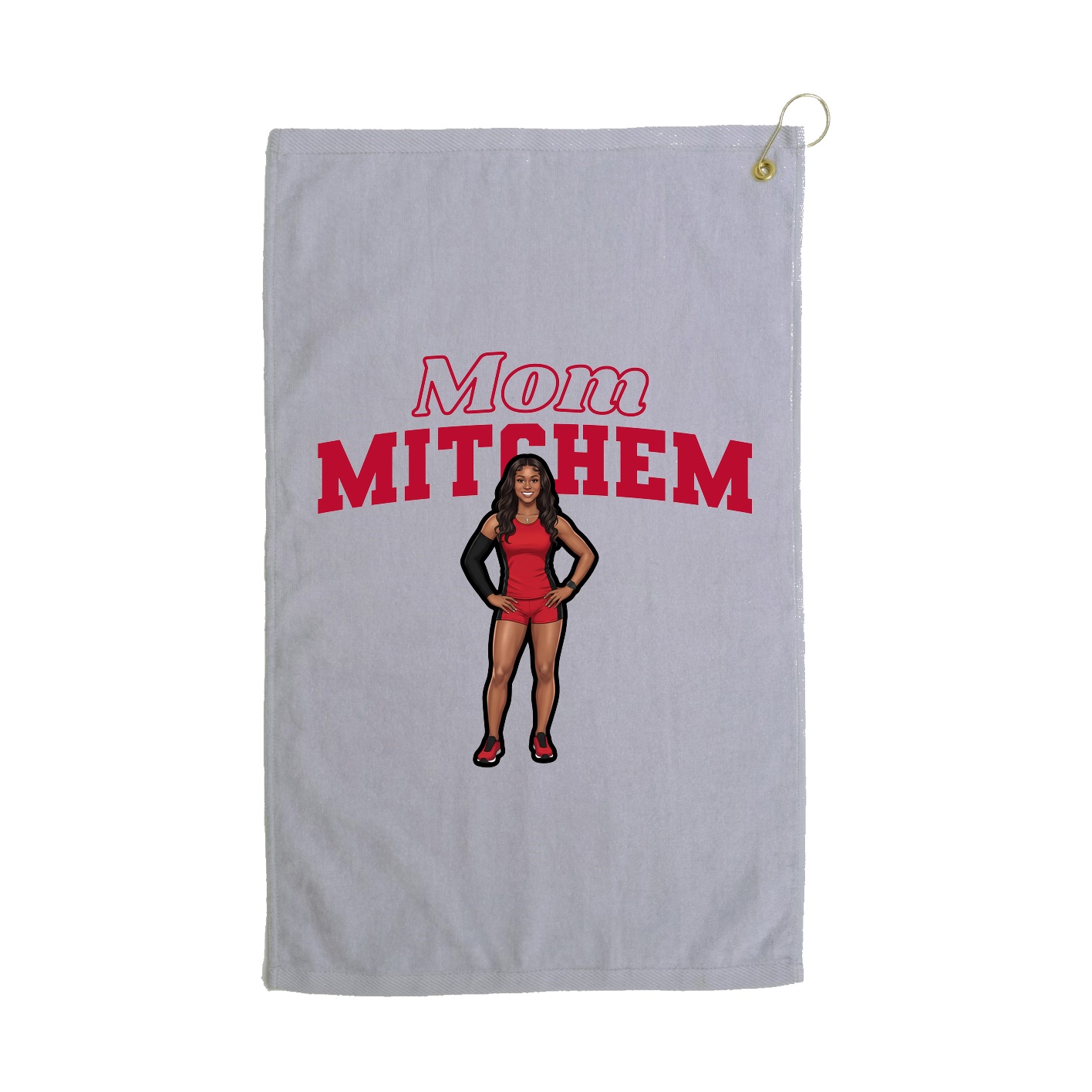 Golf Towel — Mothers Day Block in Grey