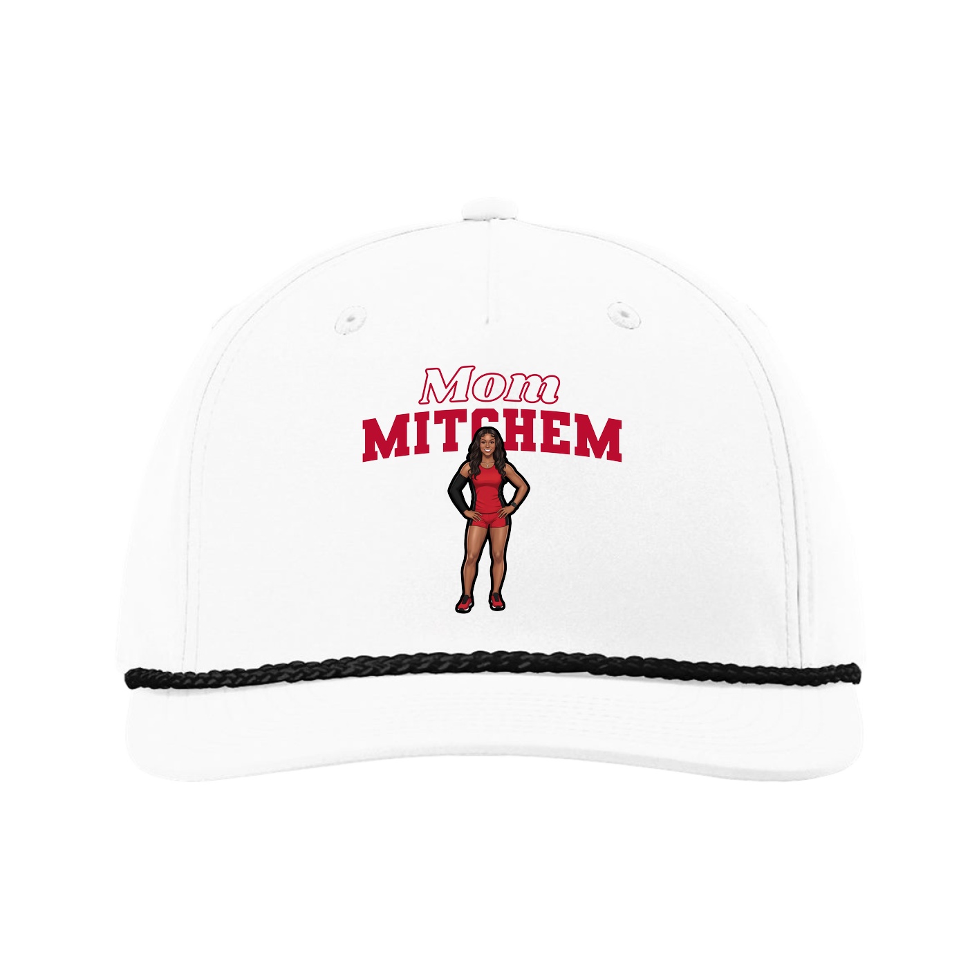 Five-Panel Classic Rope Cap — Mothers Day Block in White
