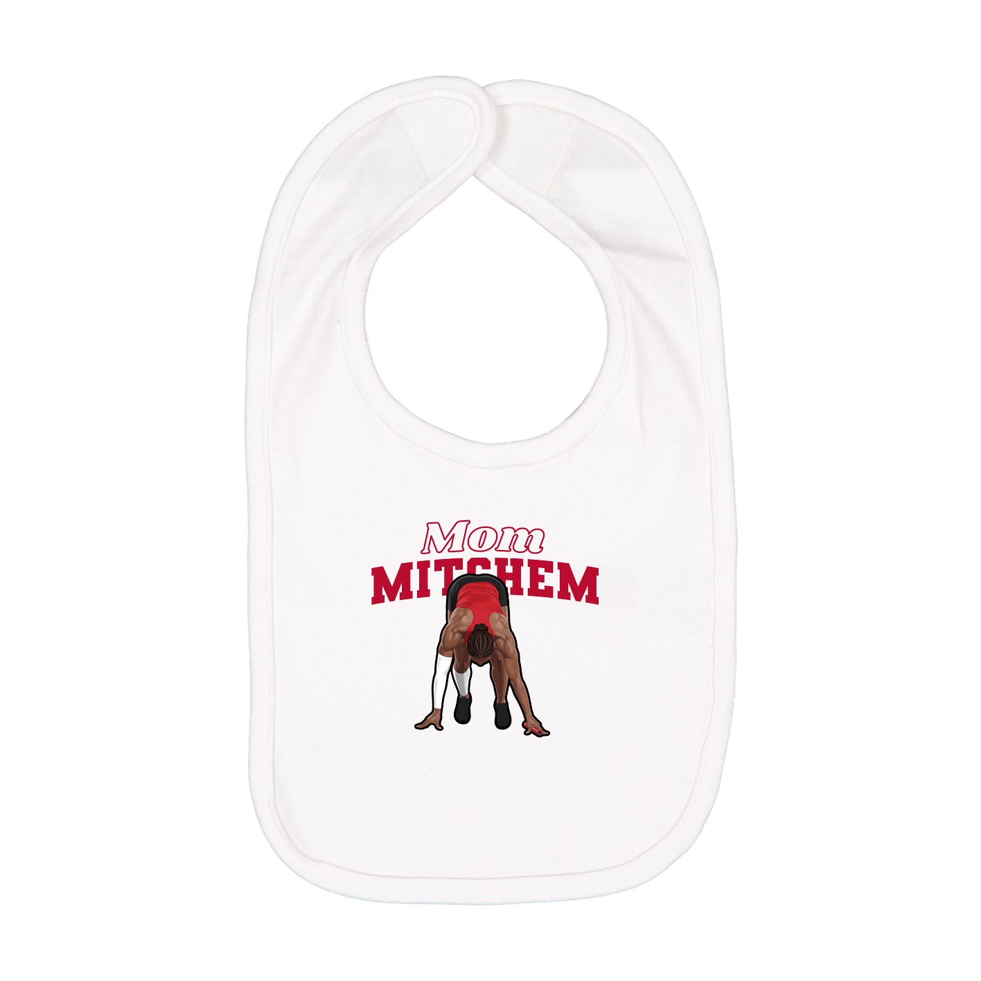Infant Bib — Mothers Day Block in White