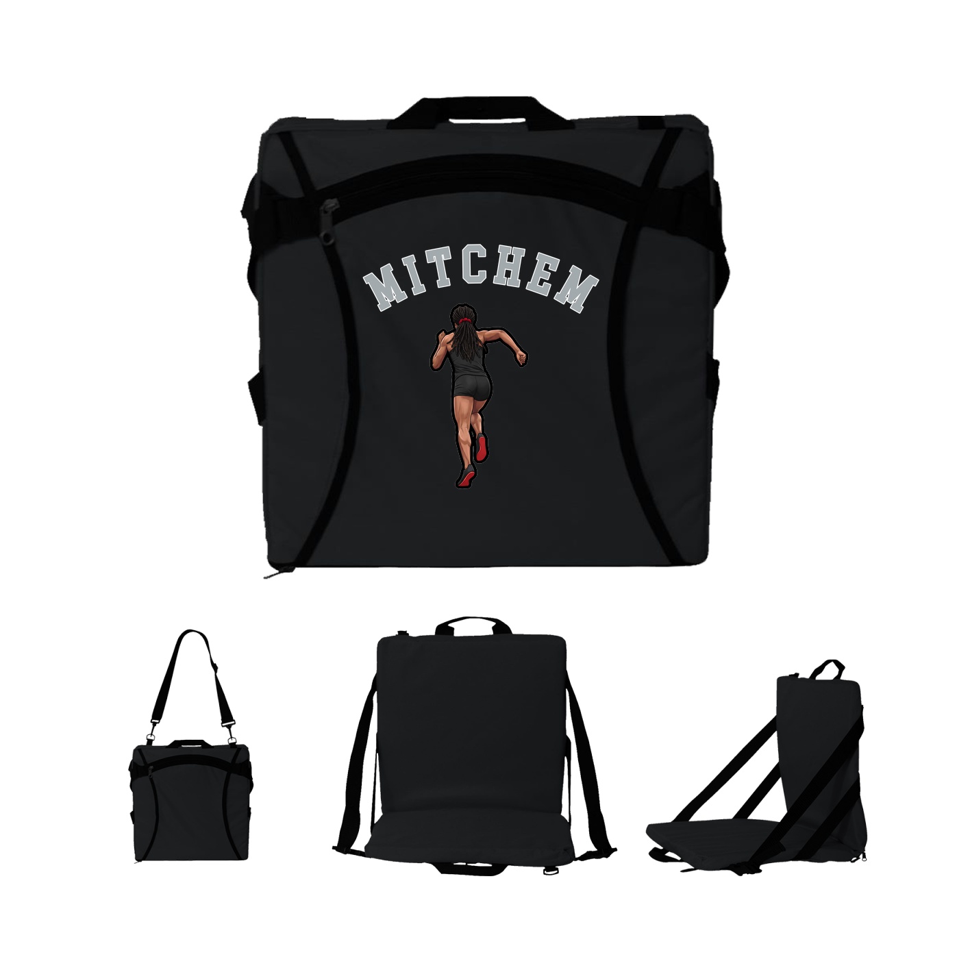 Folding Stadium Seat — Shirsey Arch in Black