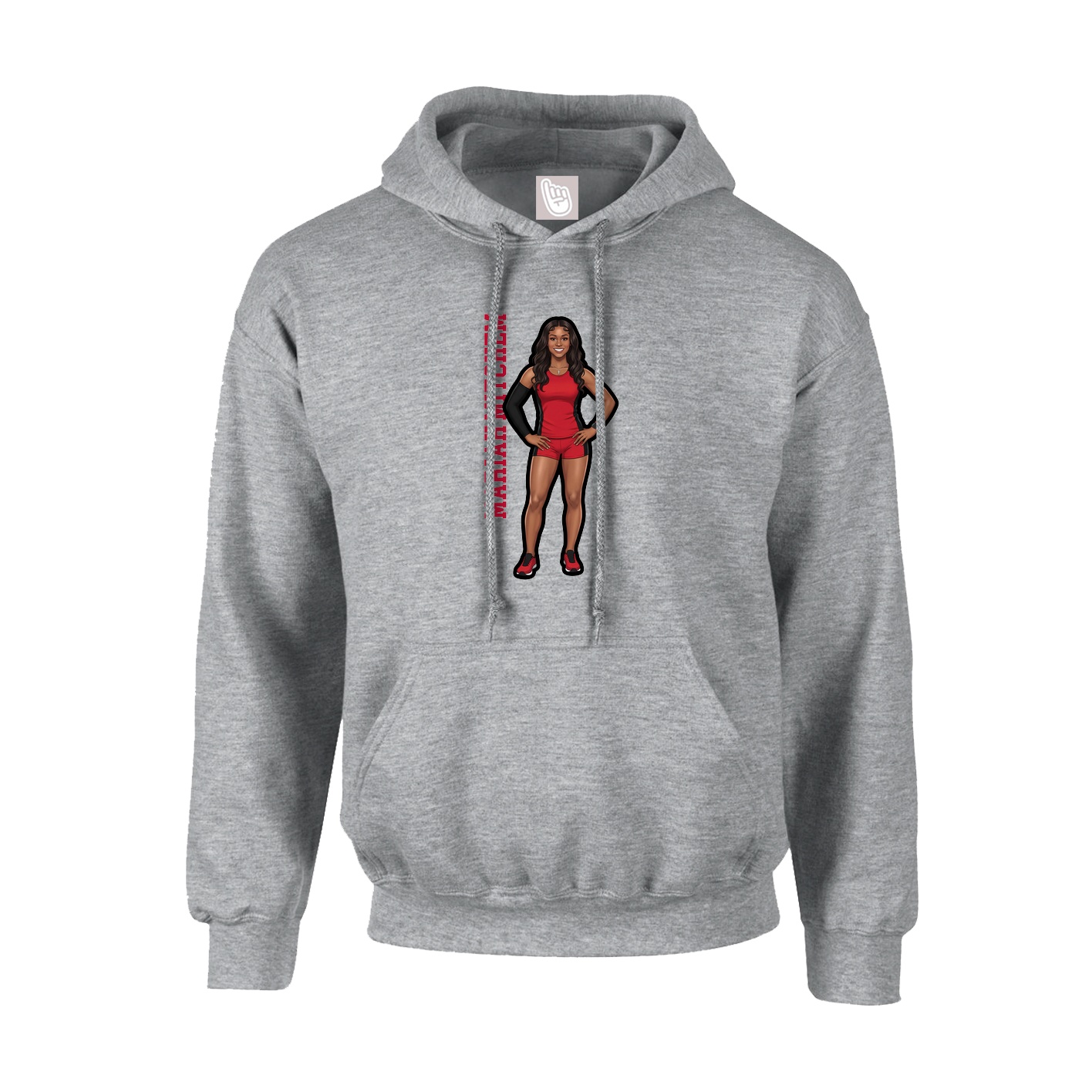 Youth Hoodie — Name Vertical in Grey