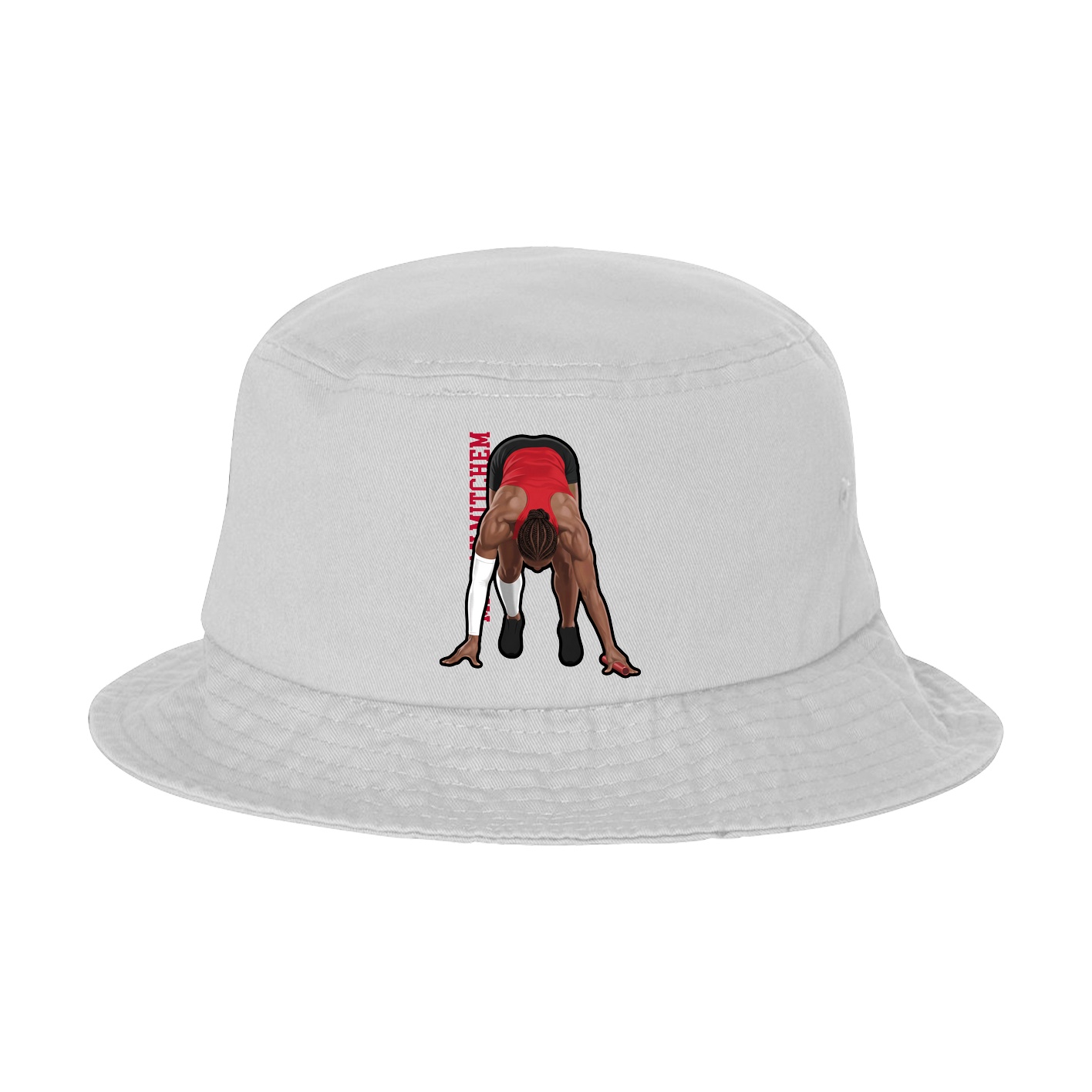 Bucket Cap — Name Vertical in White