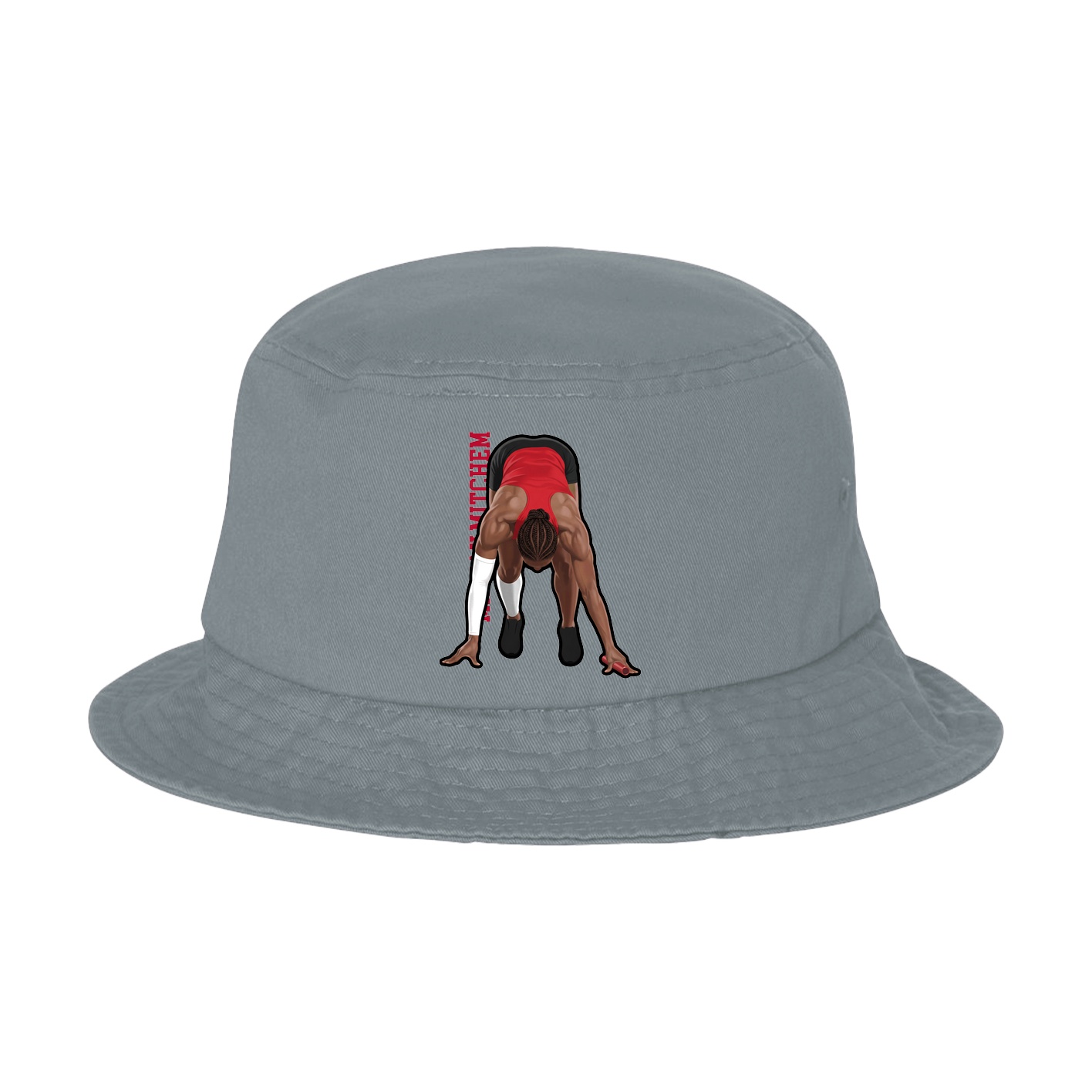 Bucket Cap — Name Vertical in Grey
