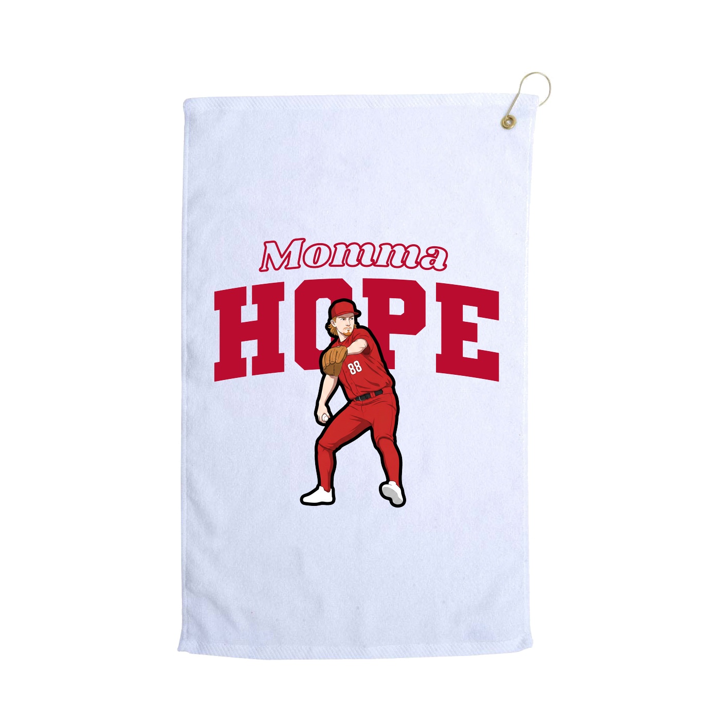 Golf Towel — Mothers Day Block in White