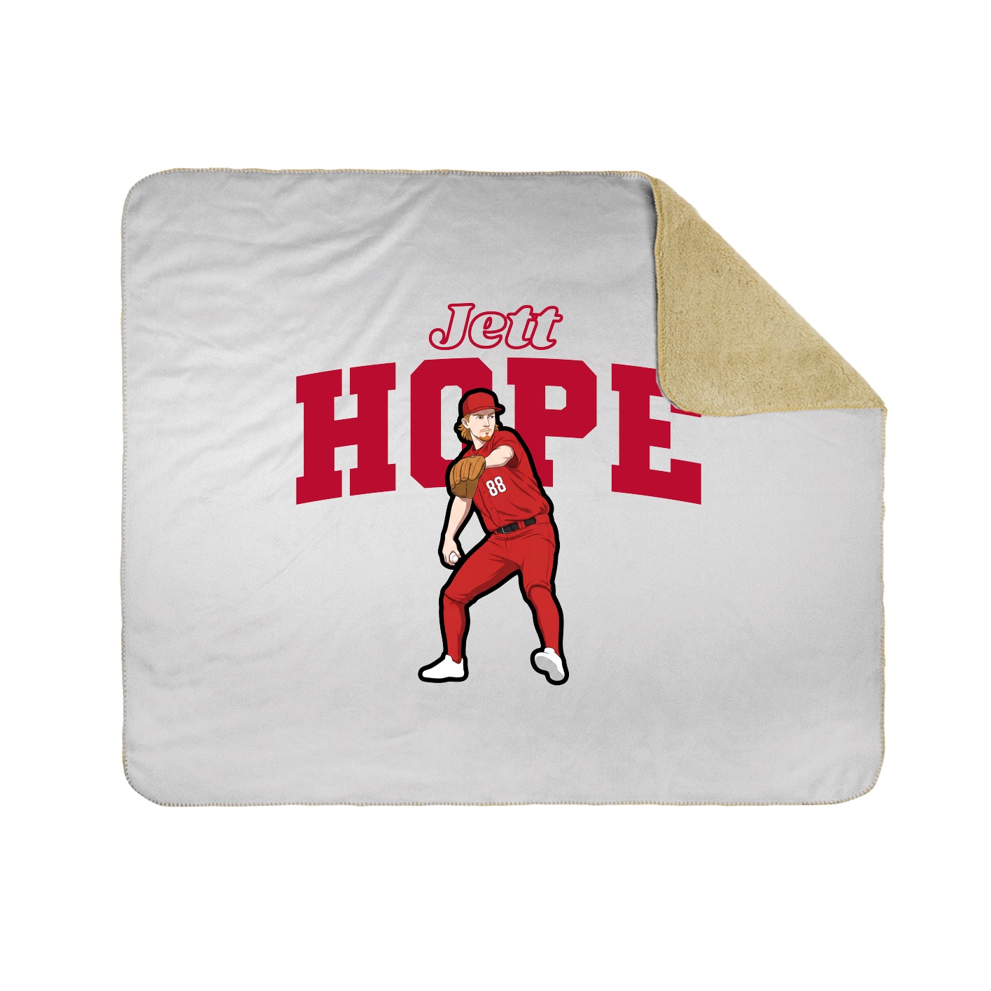 Throw Blanket — Name Arch in White