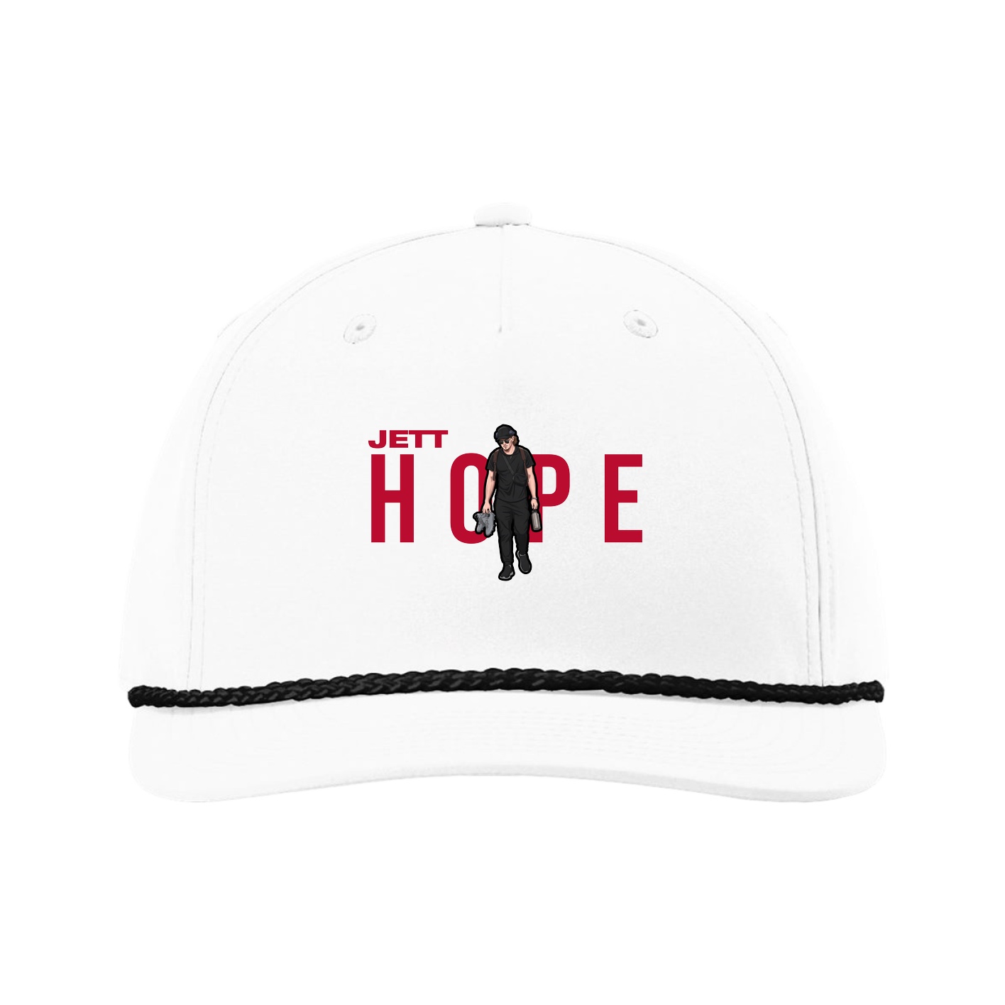 Five-Panel Classic Rope Cap — Player Name in White