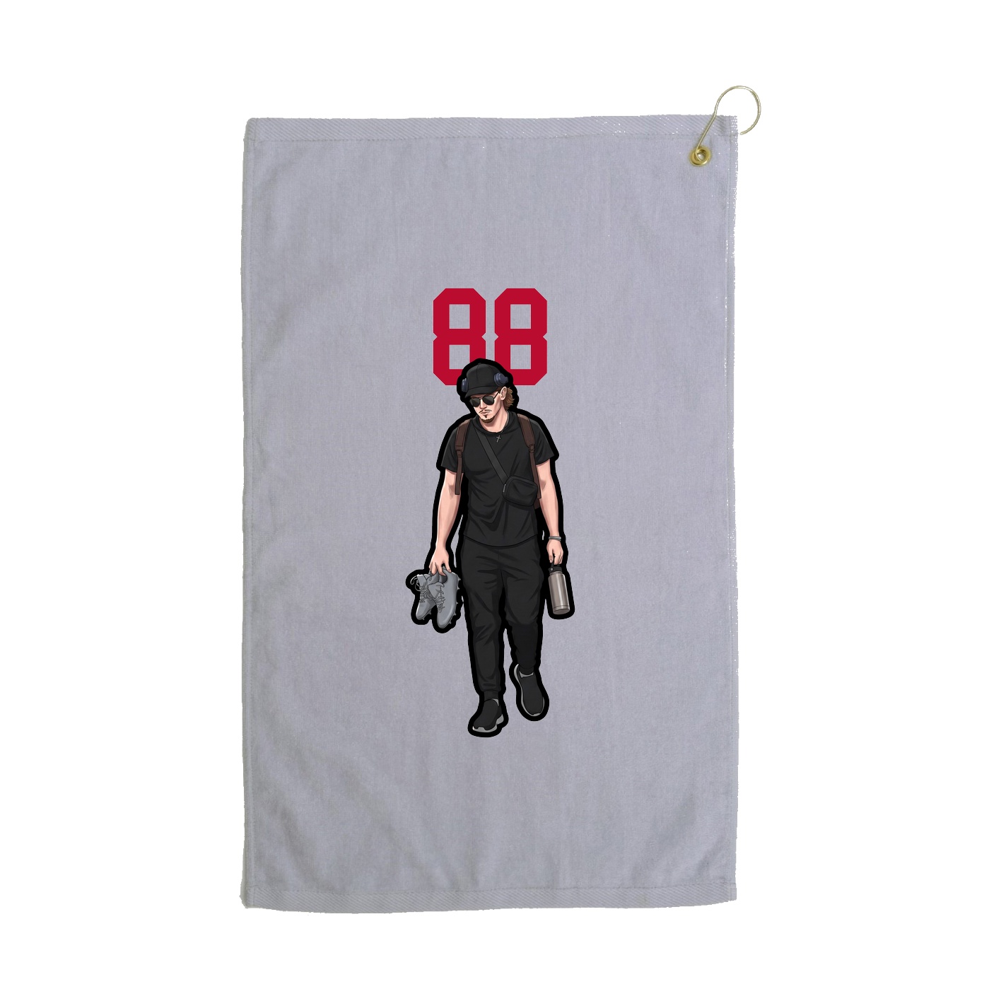 Golf Towel — Number Top in Grey