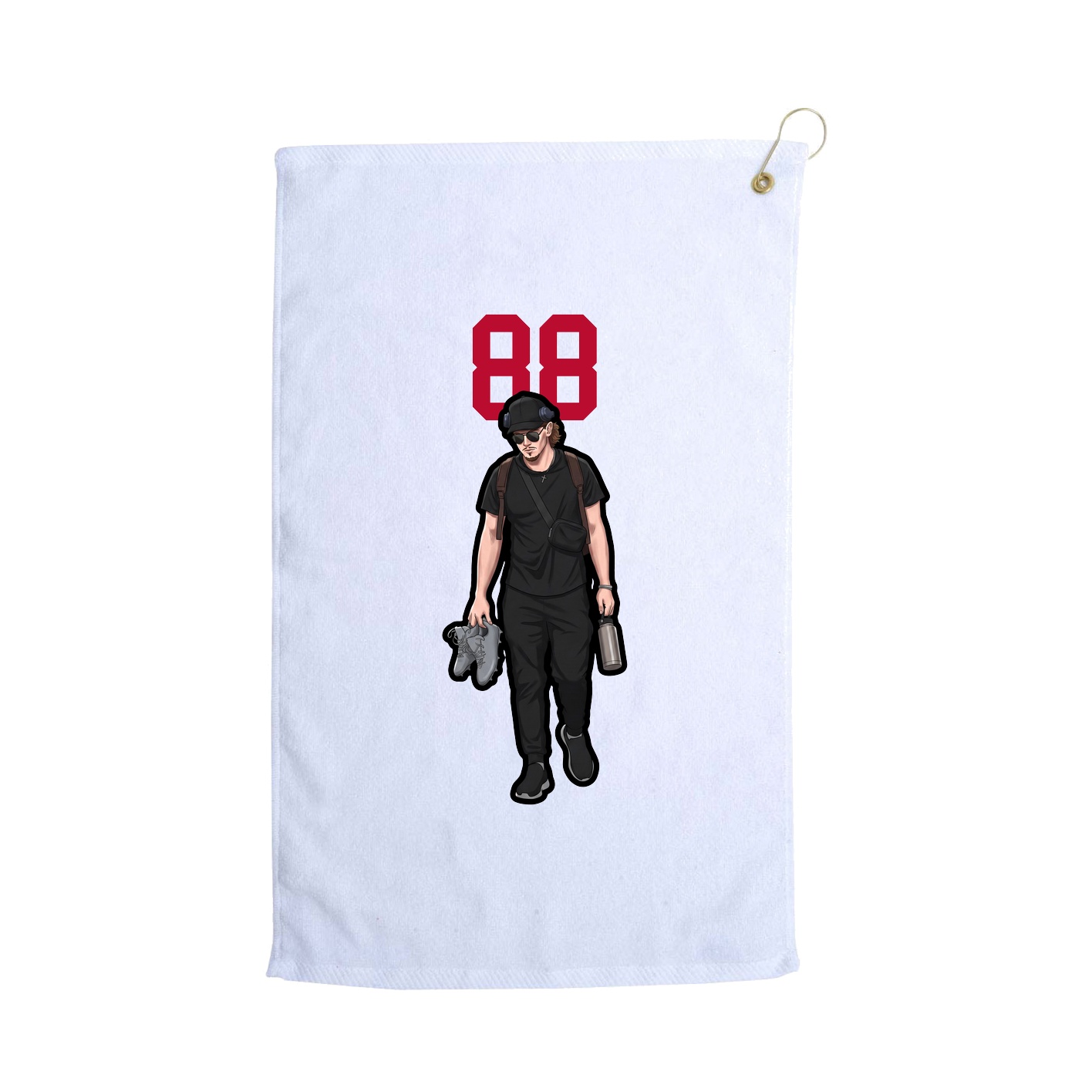 Golf Towel — Number Top in White