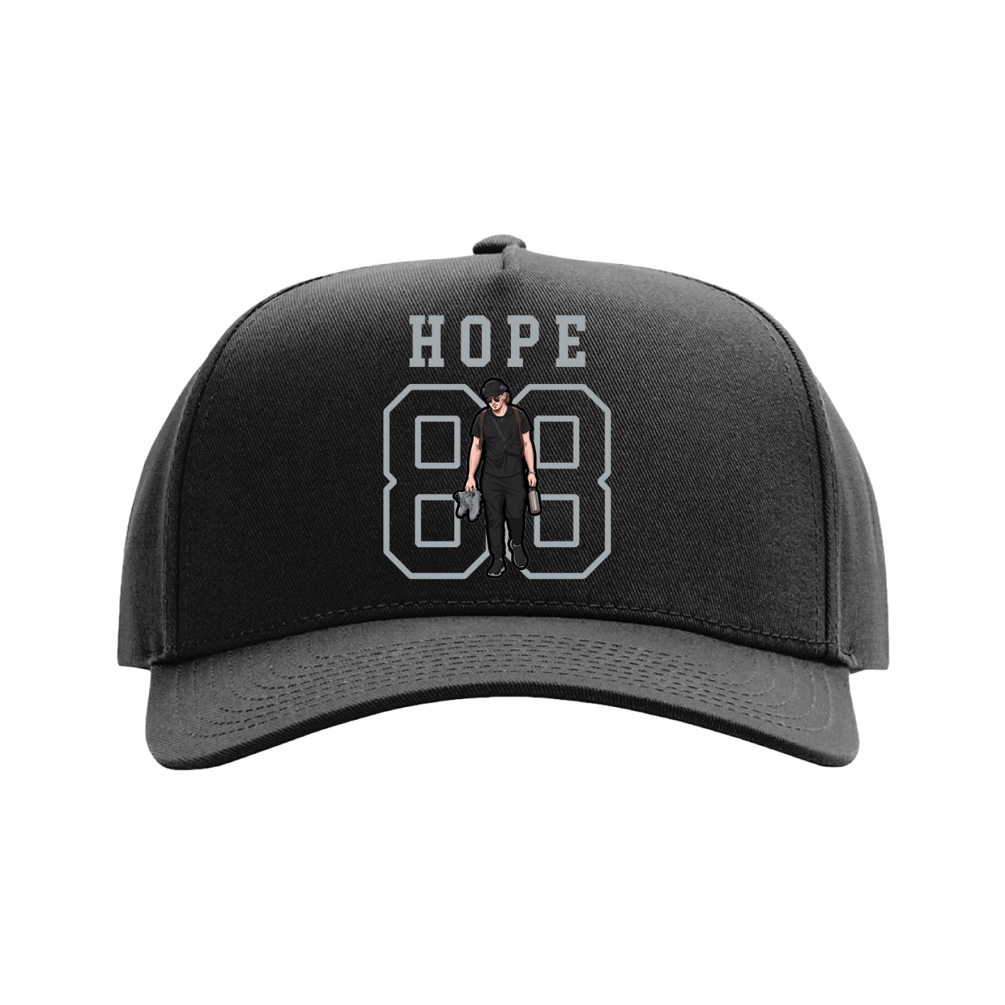 Full Fabric Five-Panel Champ Cap — Shirsey in Black