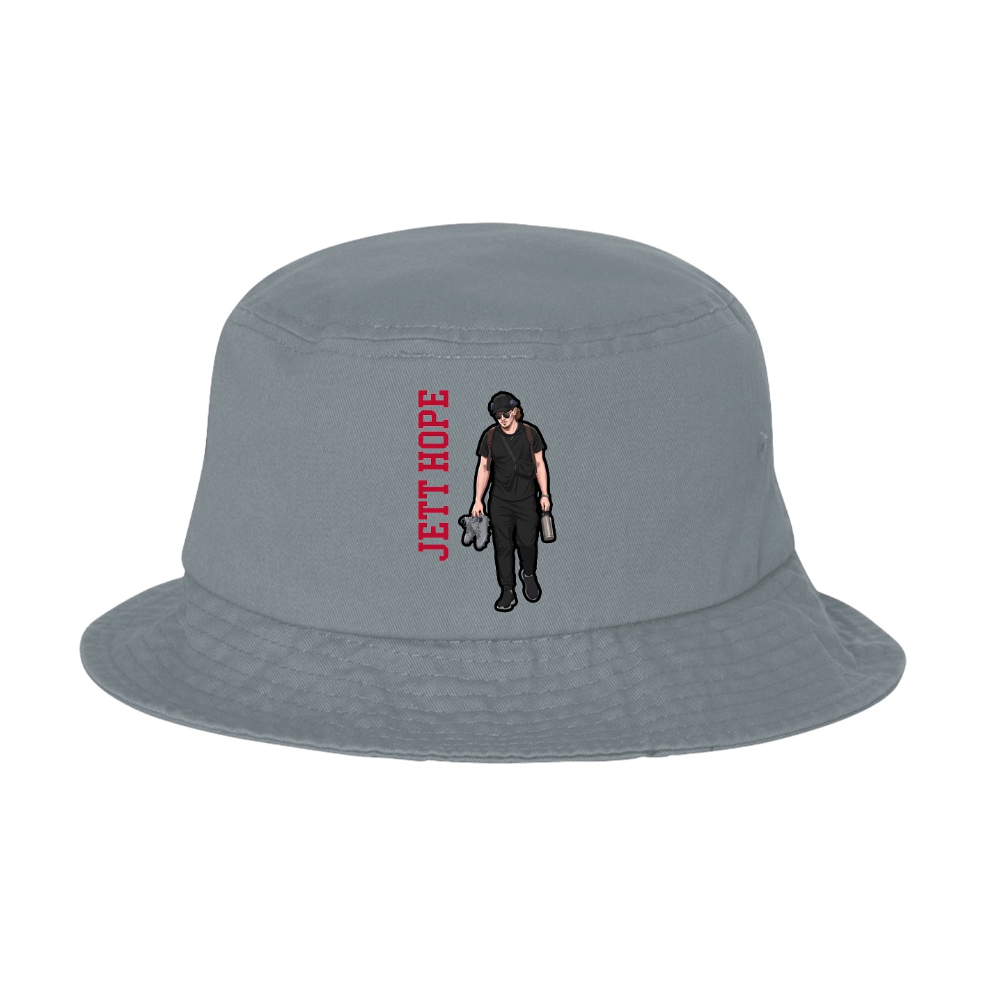 Bucket Cap — Name Vertical in Grey