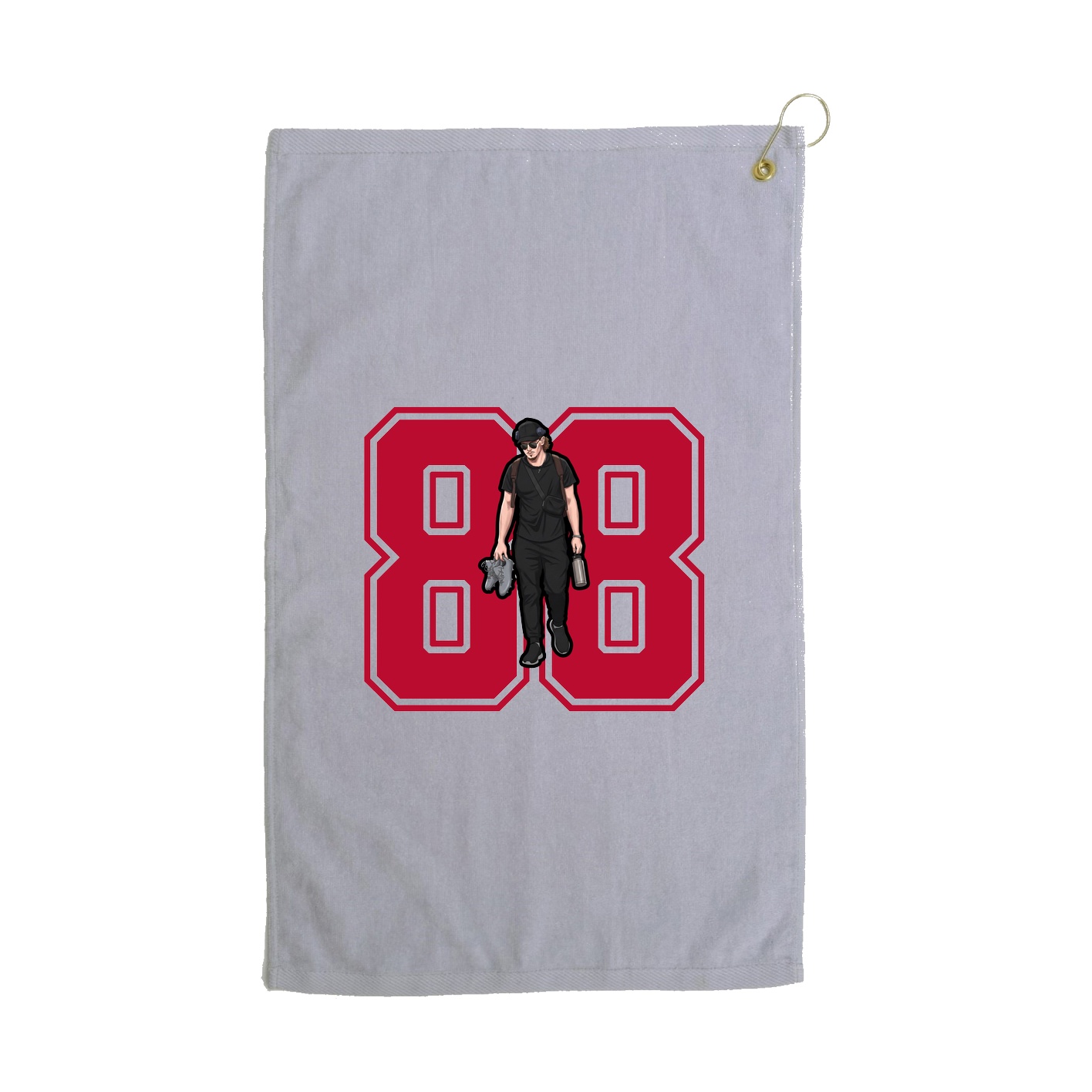 Golf Towel — Number in Grey