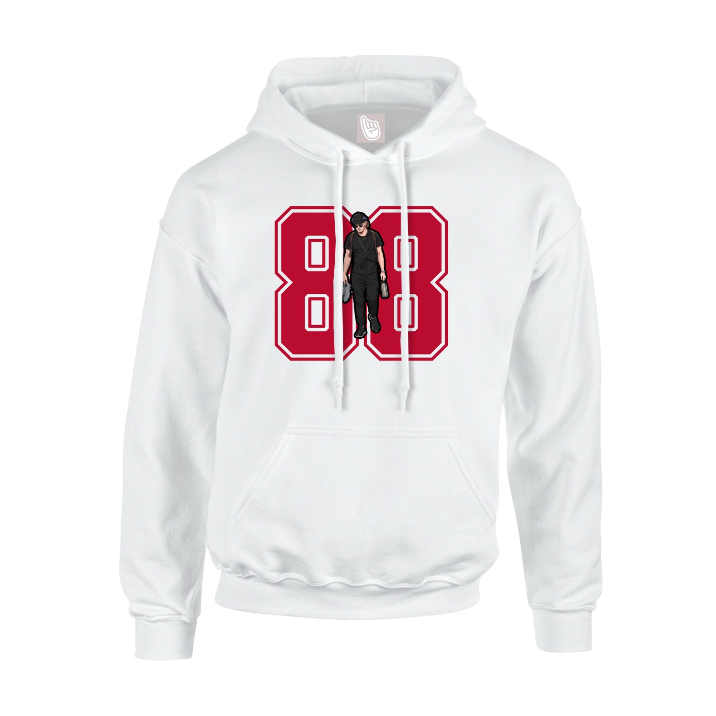 Hoodie — Number in White